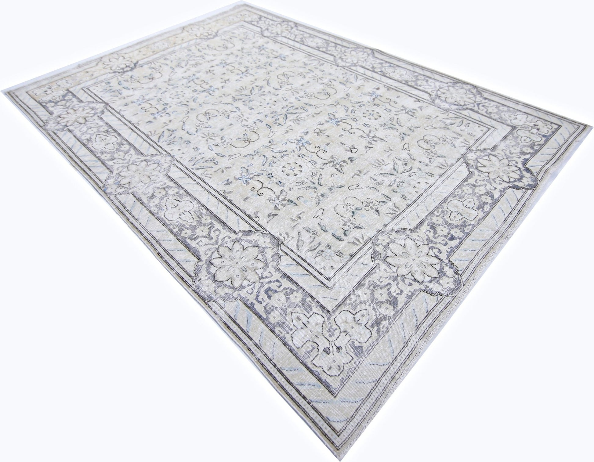 Handmade Vintage Persian Tabriz Rug | 285 x 193 cm | 9'4" x 6'4" - Najaf Rugs & Textile