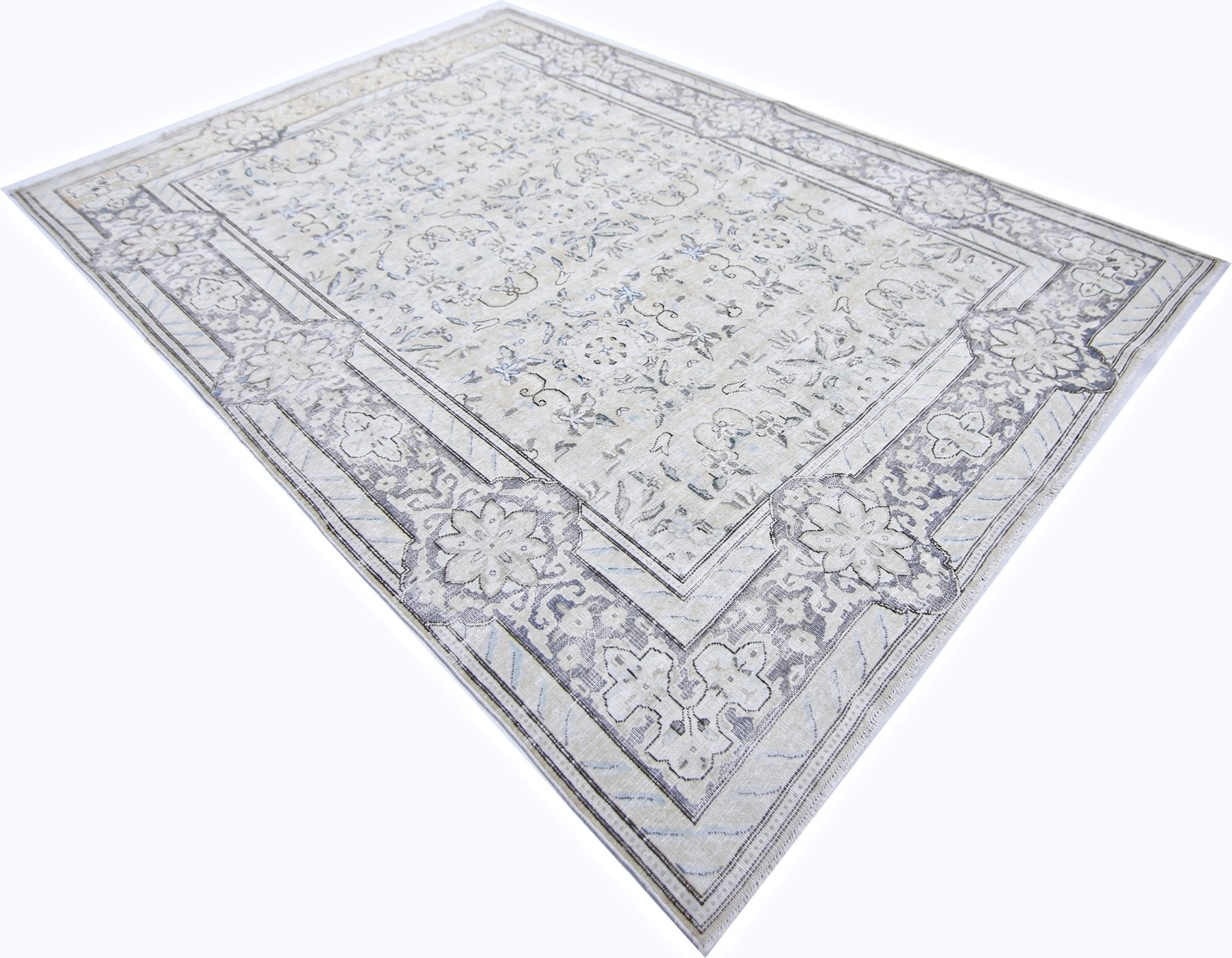 Handmade Vintage Persian Tabriz Rug | 285 x 193 cm | 9'4" x 6'4" - Najaf Rugs & Textile