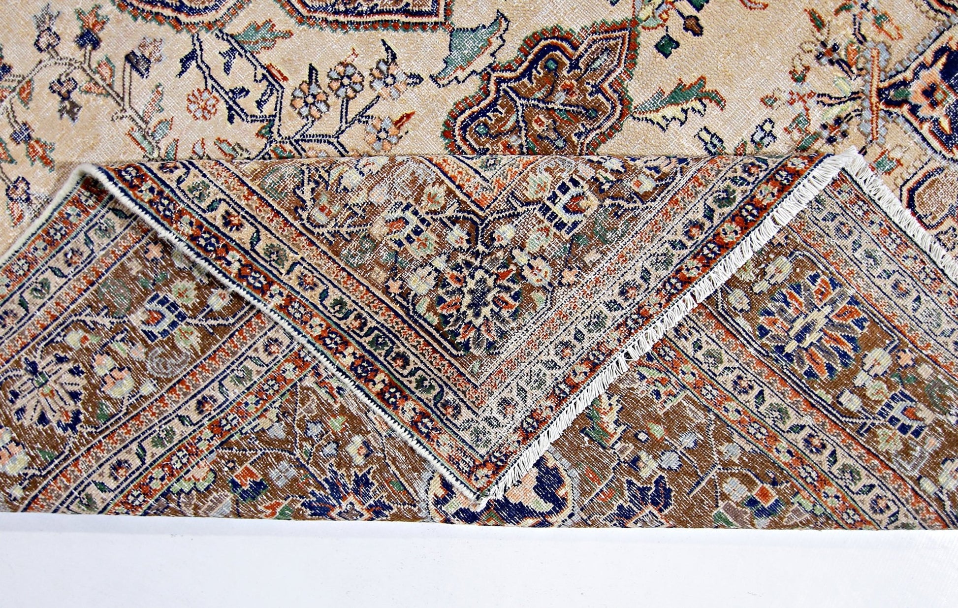 Handmade Vintage Persian Tabriz Rug | 286 x 178 cm | 9'5" x 5'10" - Najaf Rugs & Textile
