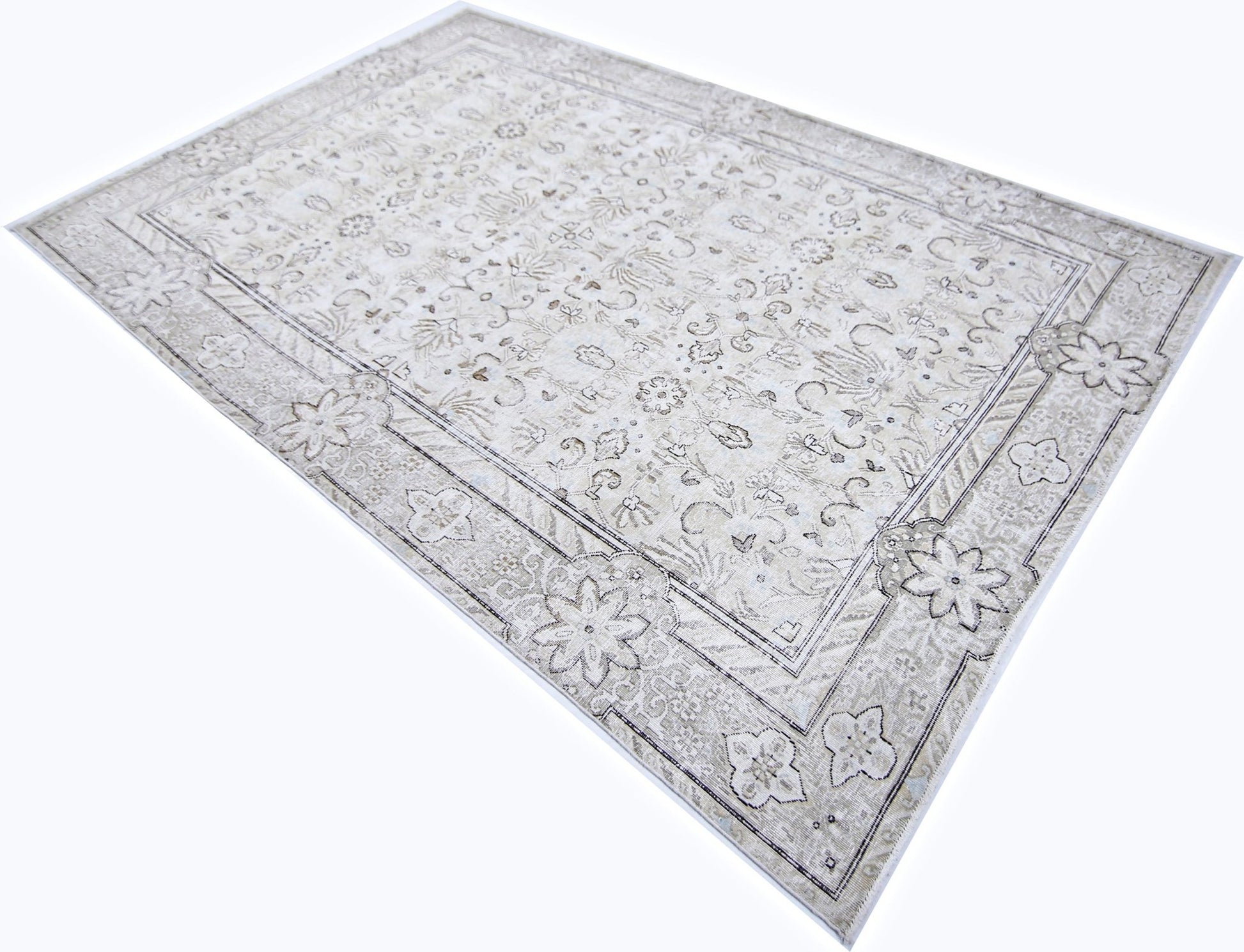 Handmade Vintage Persian Tabriz Rug | 290 x 184 cm | 9'6" x 6' - Najaf Rugs & Textile