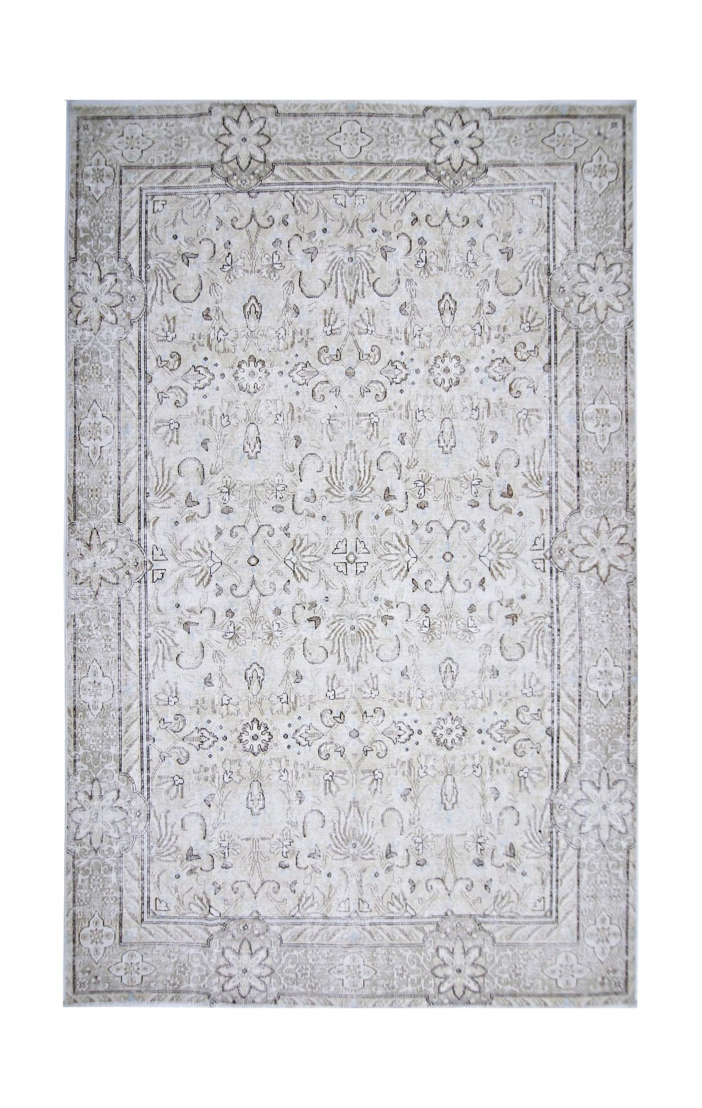Handmade Vintage Persian Tabriz Rug | 290 x 184 cm | 9'6" x 6' - Najaf Rugs & Textile