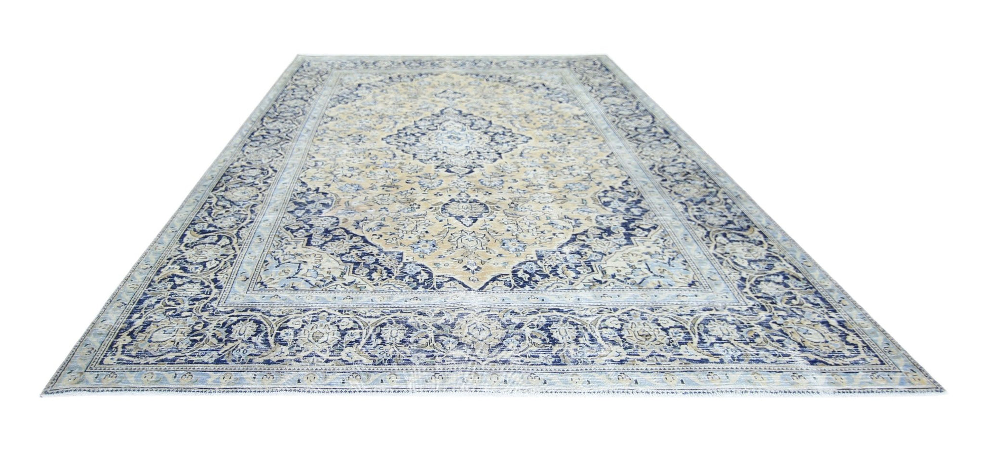 Handmade Vintage Persian Tabriz Rug | 290 x 197 cm | 9'6" x 6'5" - Najaf Rugs & Textile