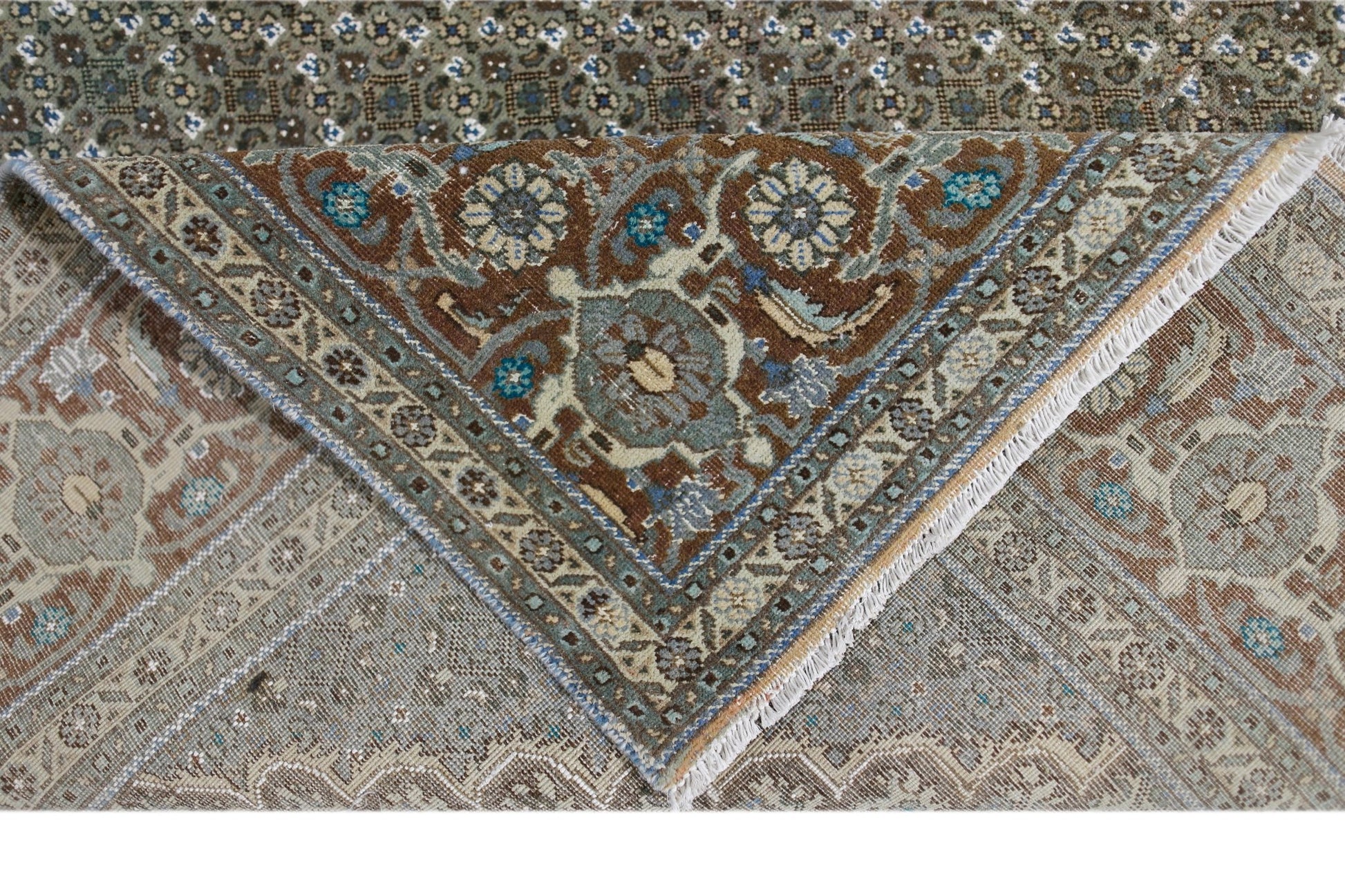 Handmade Vintage Persian Tabriz Mahi Rug | 290 x 199 cm | 9'6" x 6'6" - Najaf Rugs & Textile