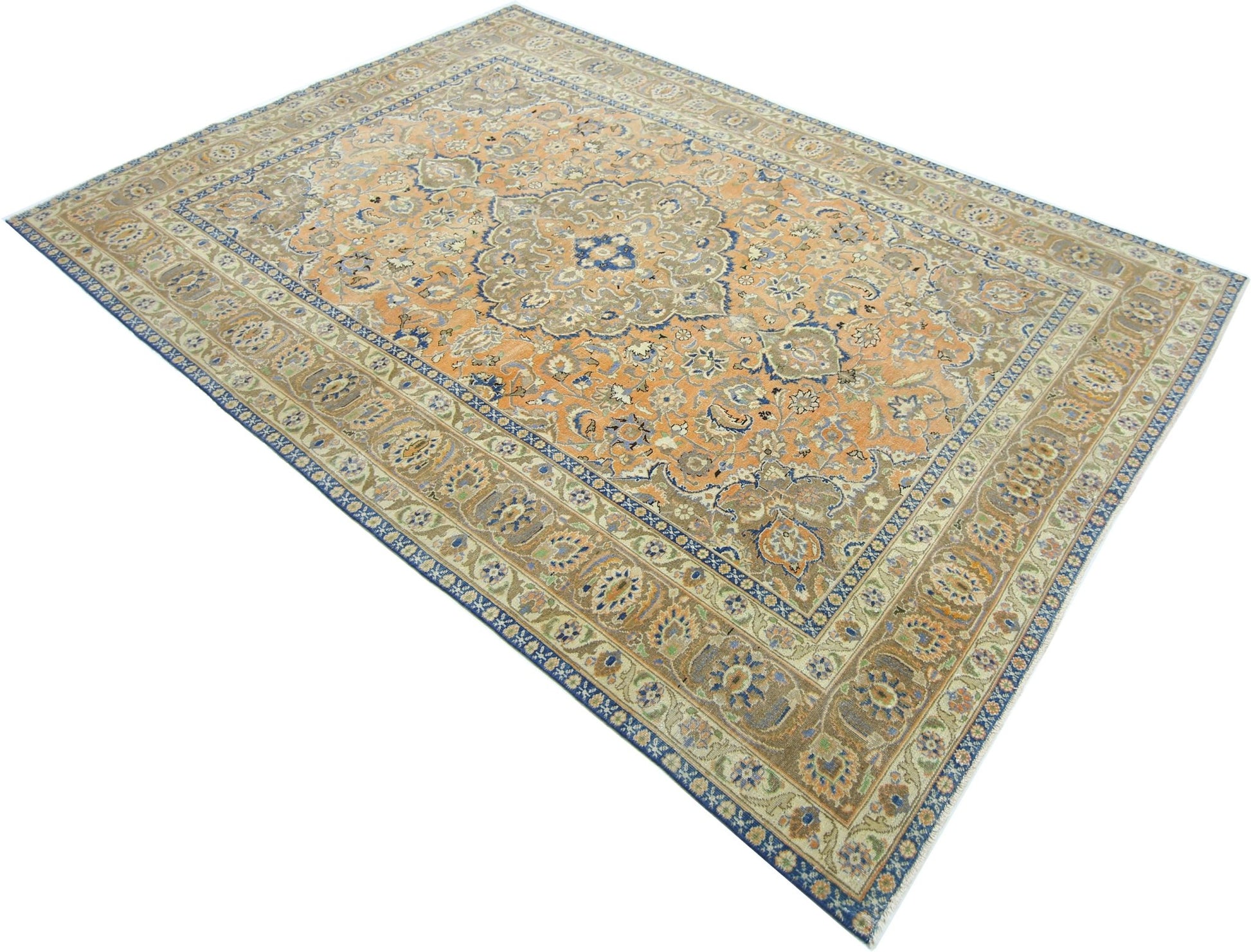 Handmade Vintage Persian Tabriz Rug | 295 x 196 cm | 9'8" x 6'5" - Najaf Rugs & Textile