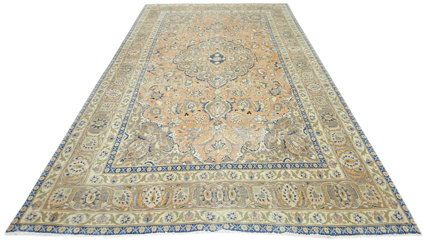 Handmade Vintage Persian Tabriz Rug | 295 x 196 cm | 9'8" x 6'5" - Najaf Rugs & Textile