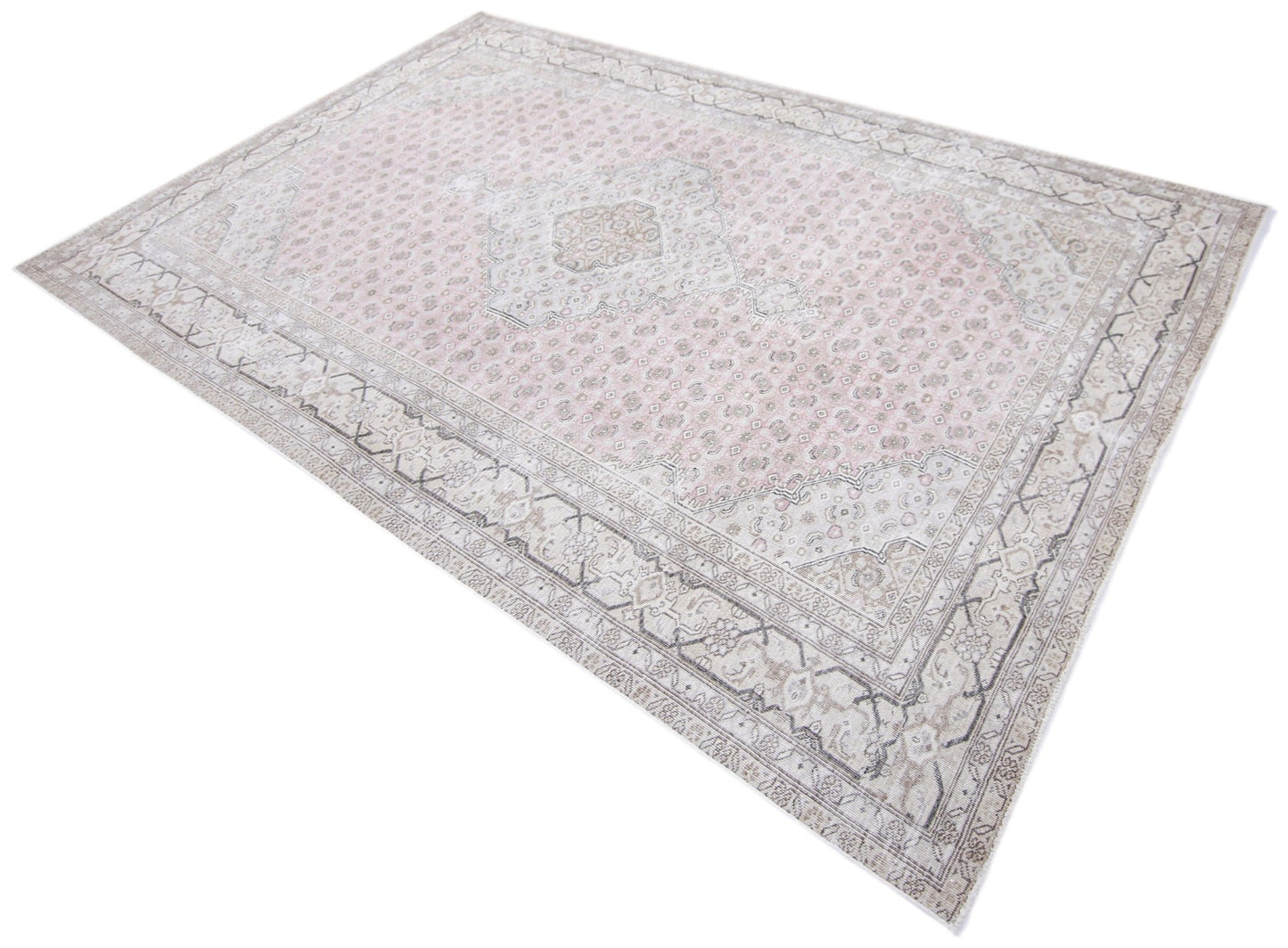 Handmade Vintage Persian Tabriz Rug | 296 x 192 cm | 9'9" x 6'3" - Najaf Rugs & Textile