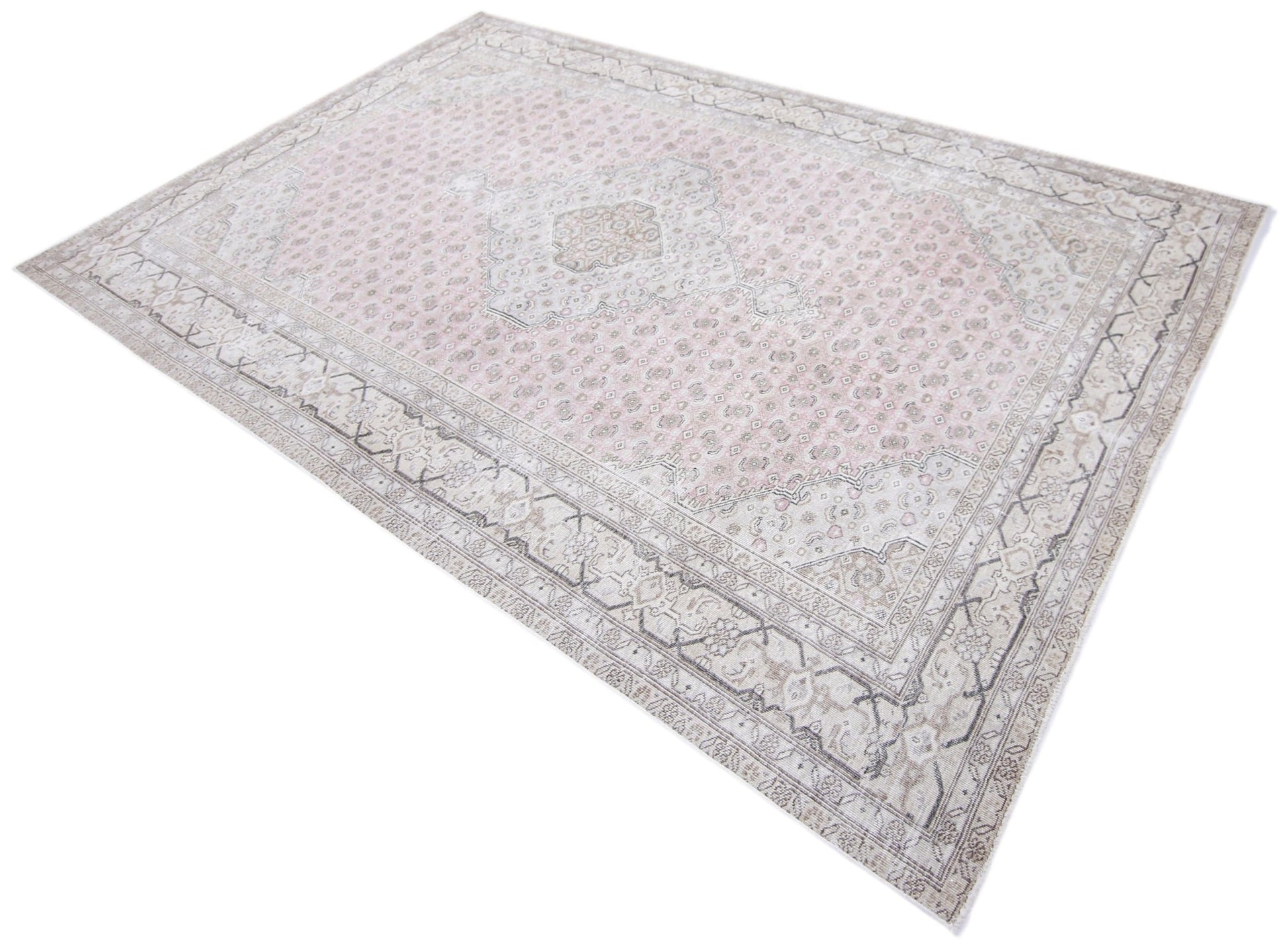 Handmade Vintage Persian Tabriz Rug | 296 x 192 cm | 9'9" x 6'3" - Najaf Rugs & Textile
