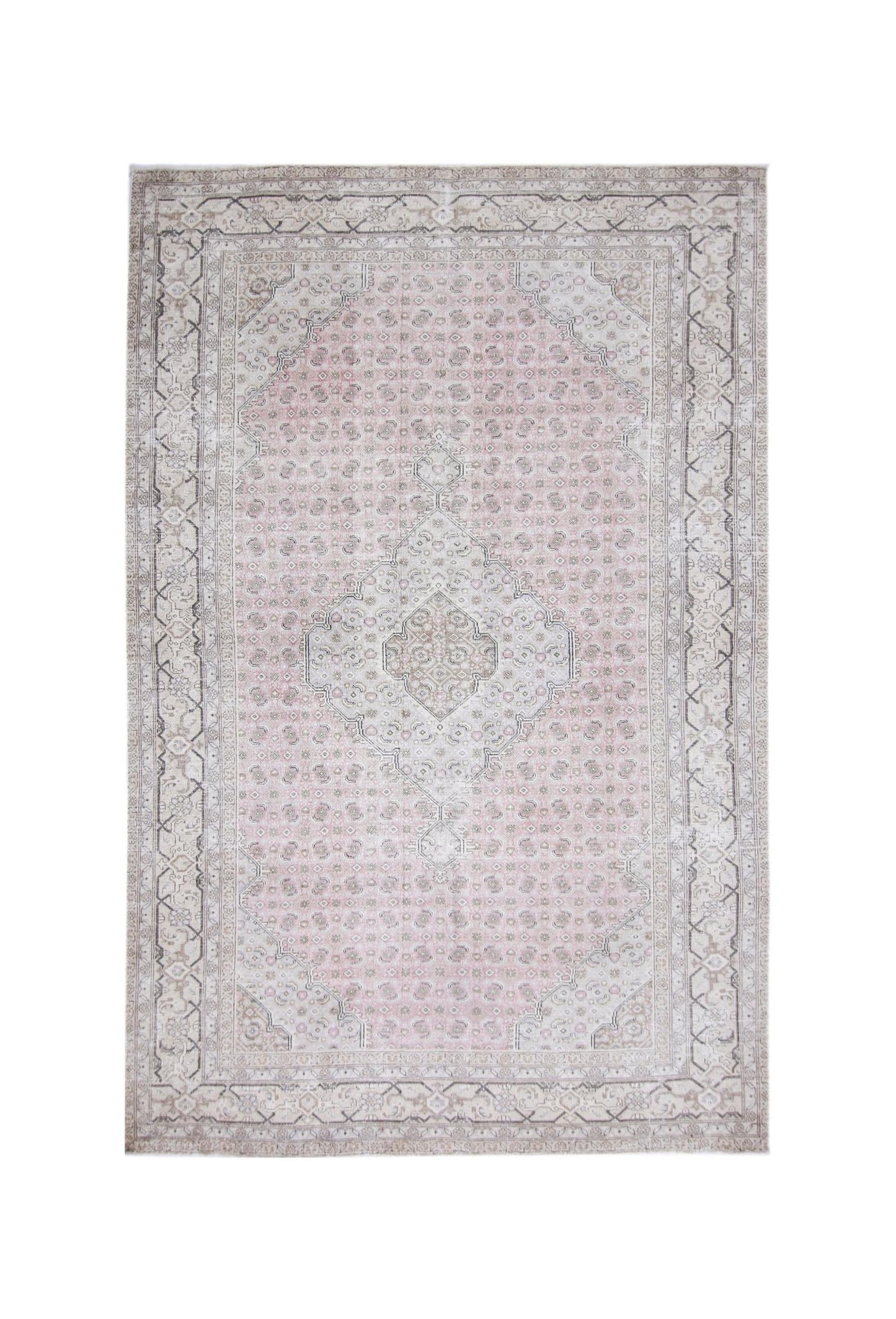 Handmade Vintage Persian Tabriz Rug | 296 x 192 cm | 9'9" x 6'3" - Najaf Rugs & Textile