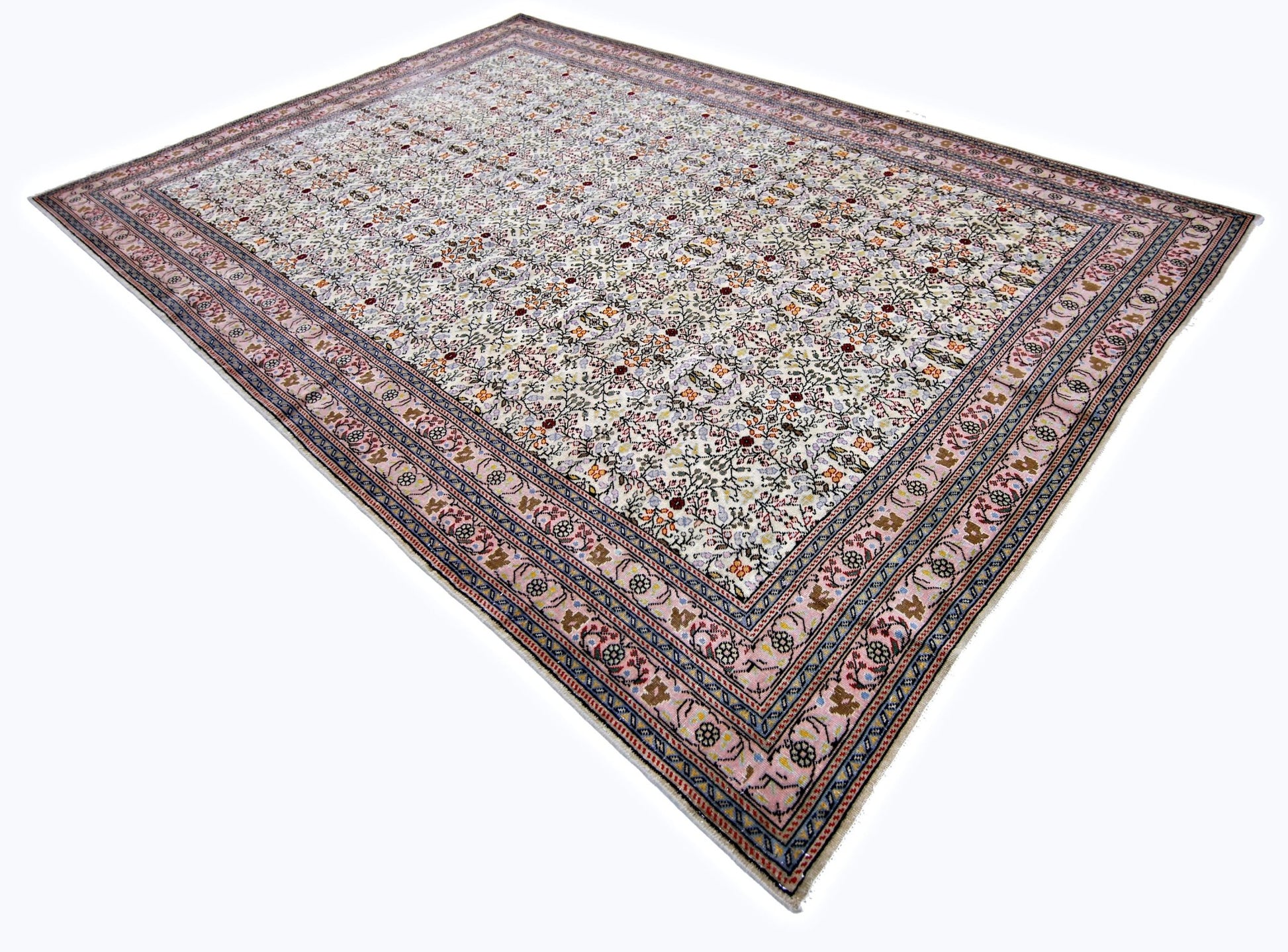 Handmade Vintage Persian Tabriz Rug | 296 x 200 cm | 9'9" x 6'7" - Najaf Rugs & Textile