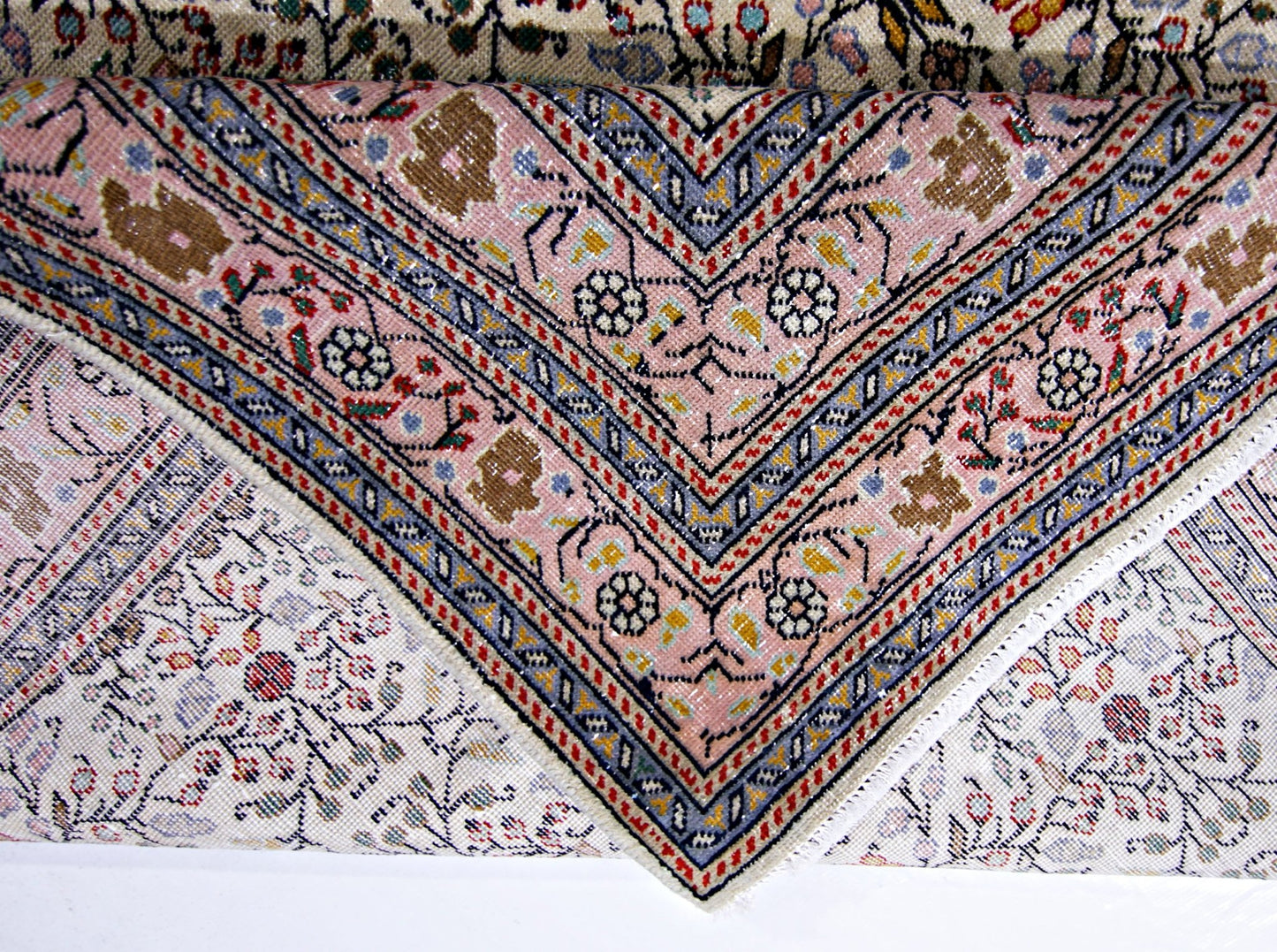 Handmade Vintage Persian Tabriz Rug | 296 x 200 cm | 9'9" x 6'7" - Najaf Rugs & Textile