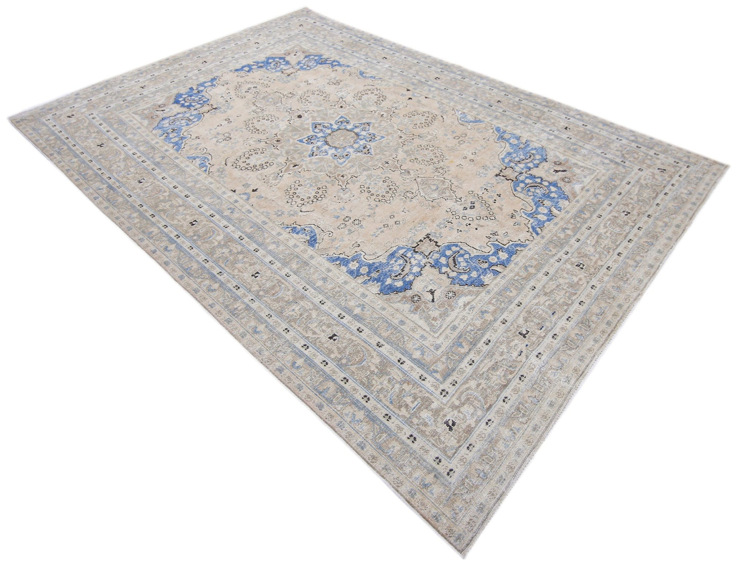 Handmade Vintage Persian Tabriz Rug | 299 x 195 cm | 9'10" x 6'5" - Najaf Rugs & Textile