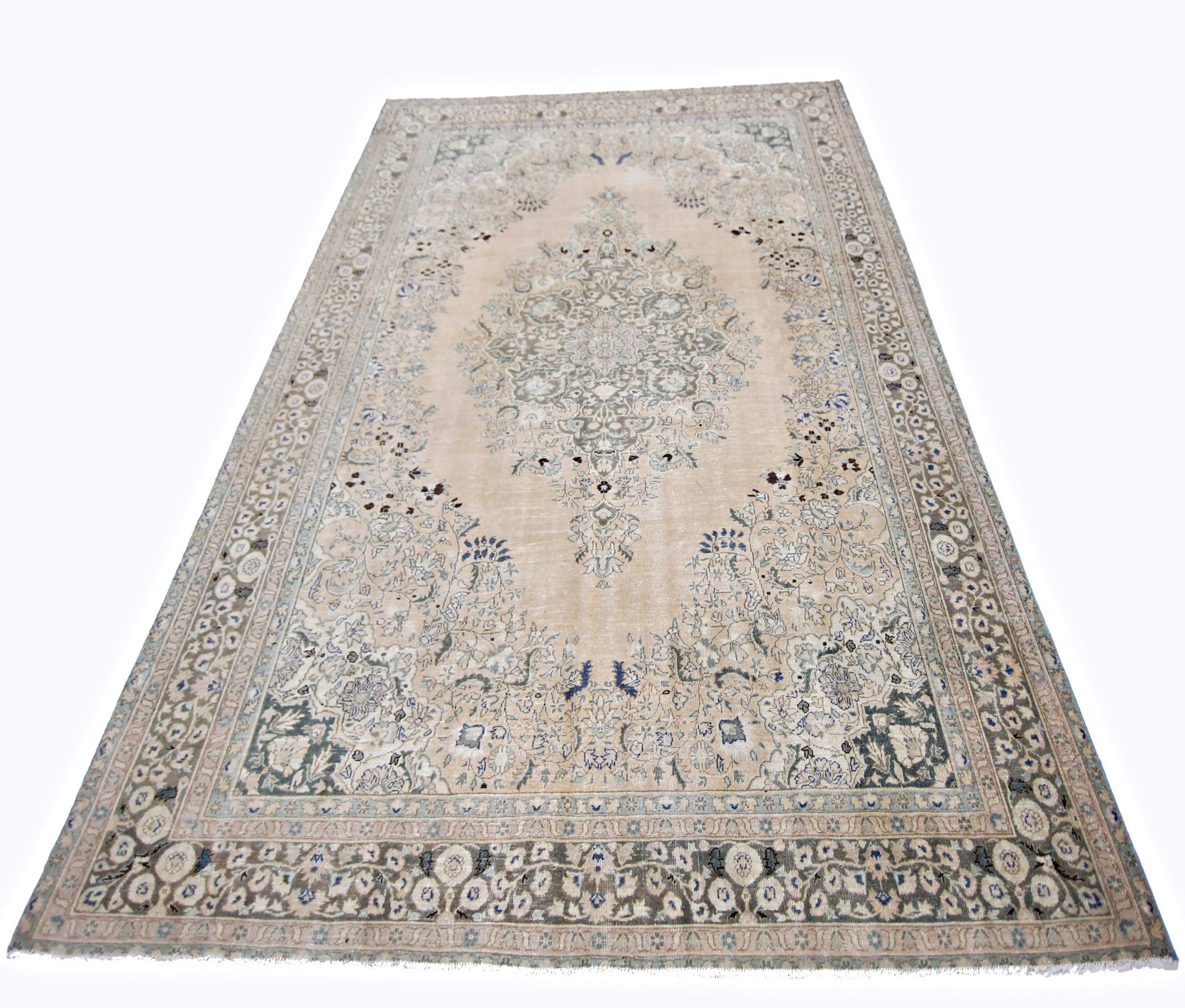 Handmade Vintage Persian Tabriz Rug | 303 x 202 cm | 9'11" x 6'7" - Najaf Rugs & Textile