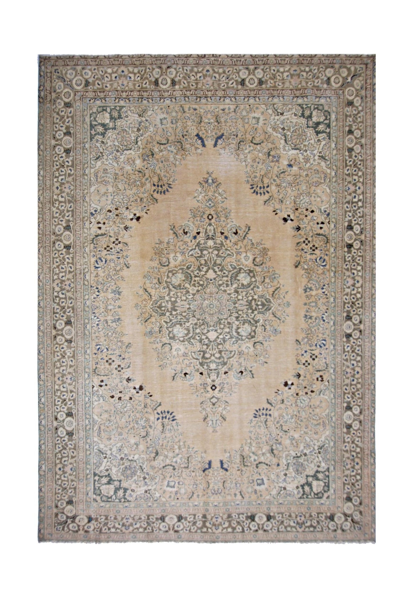 Handmade Vintage Persian Tabriz Rug | 303 x 202 cm | 9'11" x 6'7" - Najaf Rugs & Textile