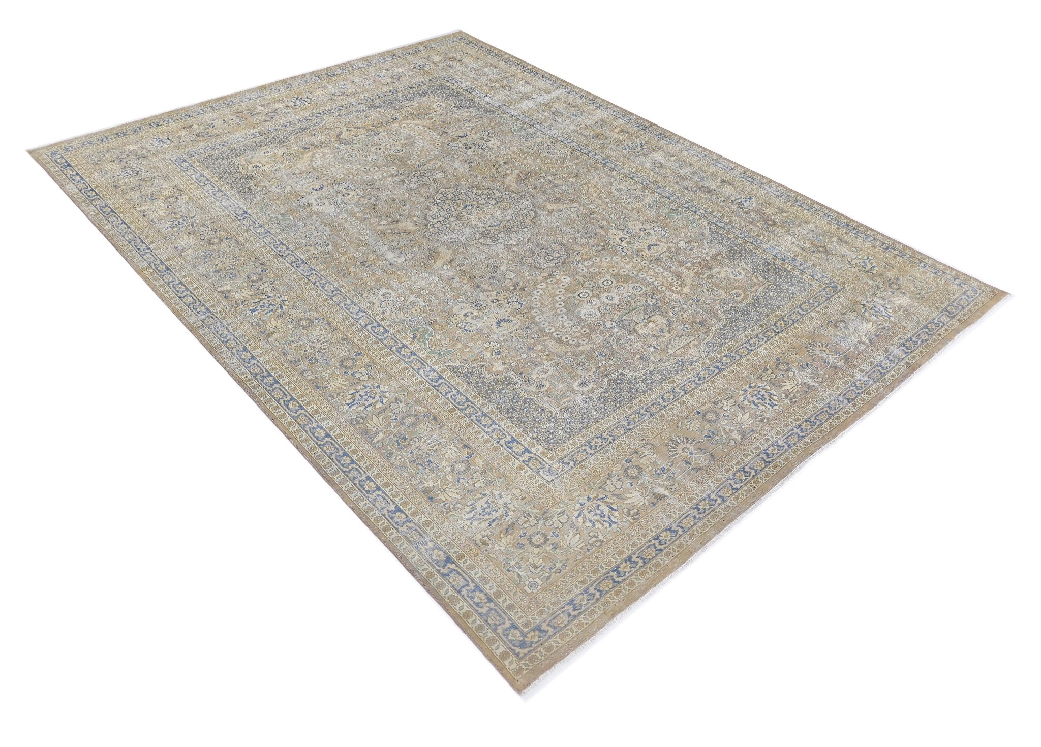 Handmade Vintage Persian Tabriz Rug | 304 x 212 cm | 10' x 6'11" - Najaf Rugs & Textile