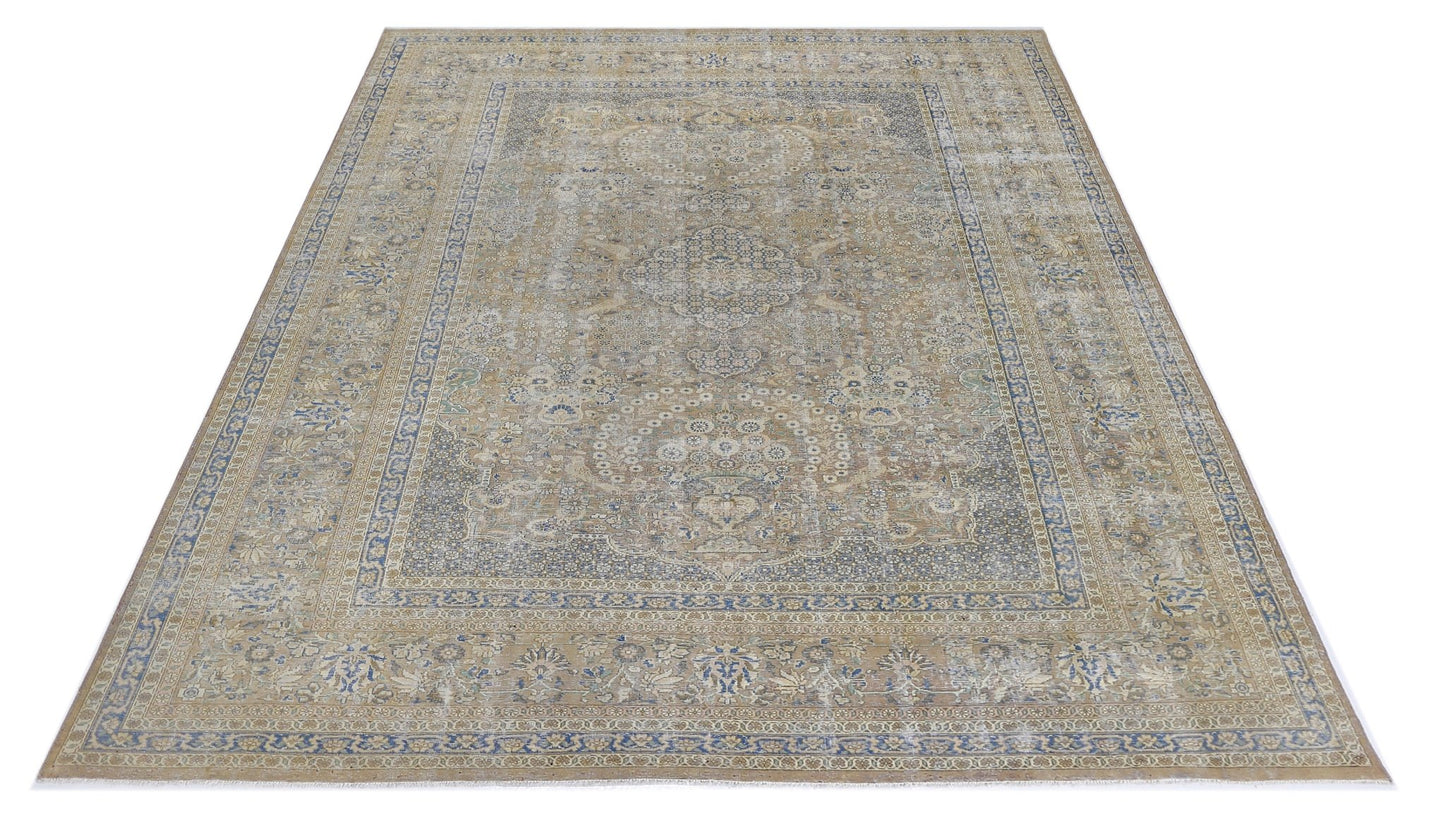 Handmade Vintage Persian Tabriz Rug | 304 x 212 cm | 10' x 6'11" - Najaf Rugs & Textile