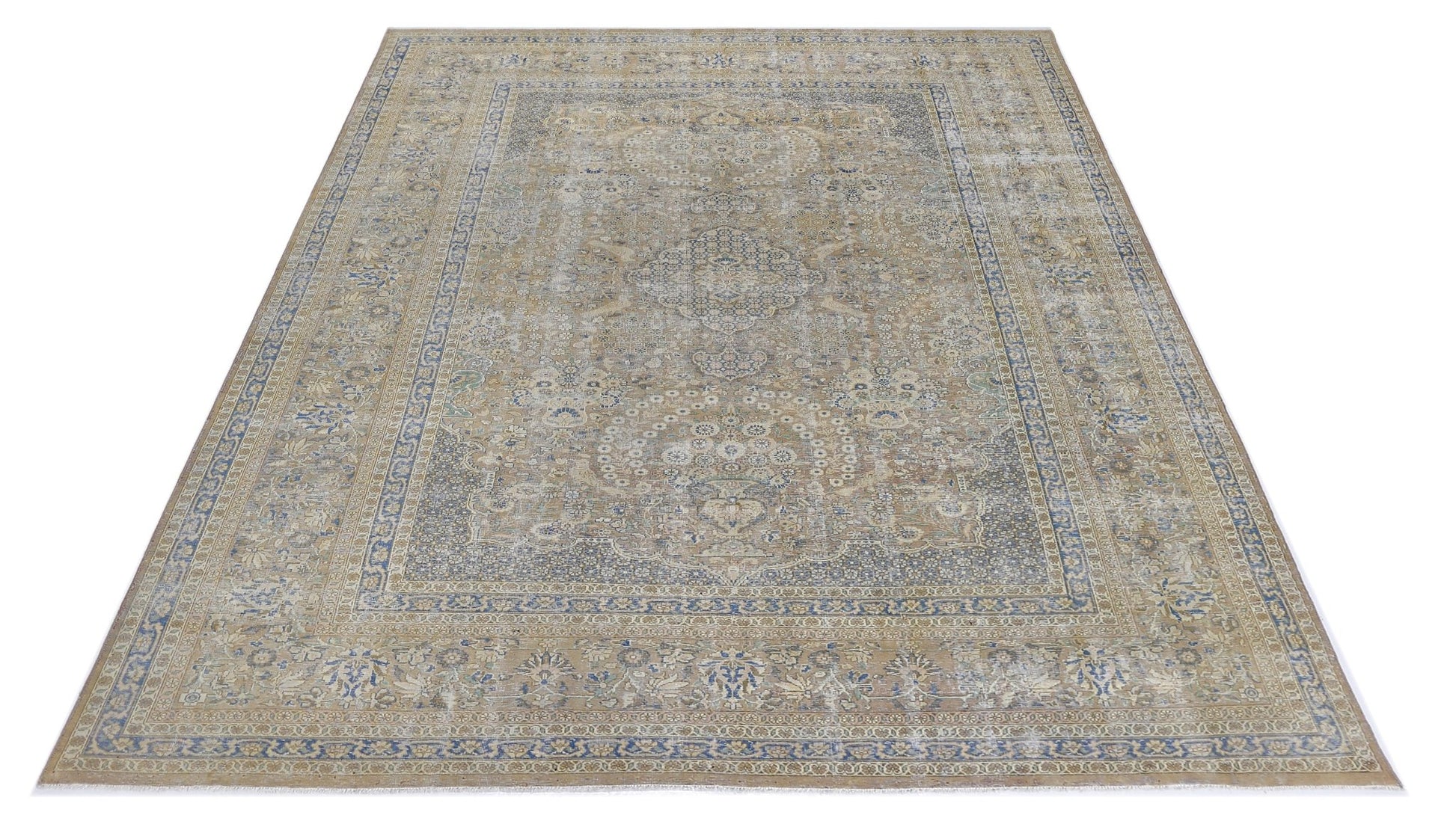 Handmade Vintage Persian Tabriz Rug | 304 x 212 cm | 10' x 6'11" - Najaf Rugs & Textile