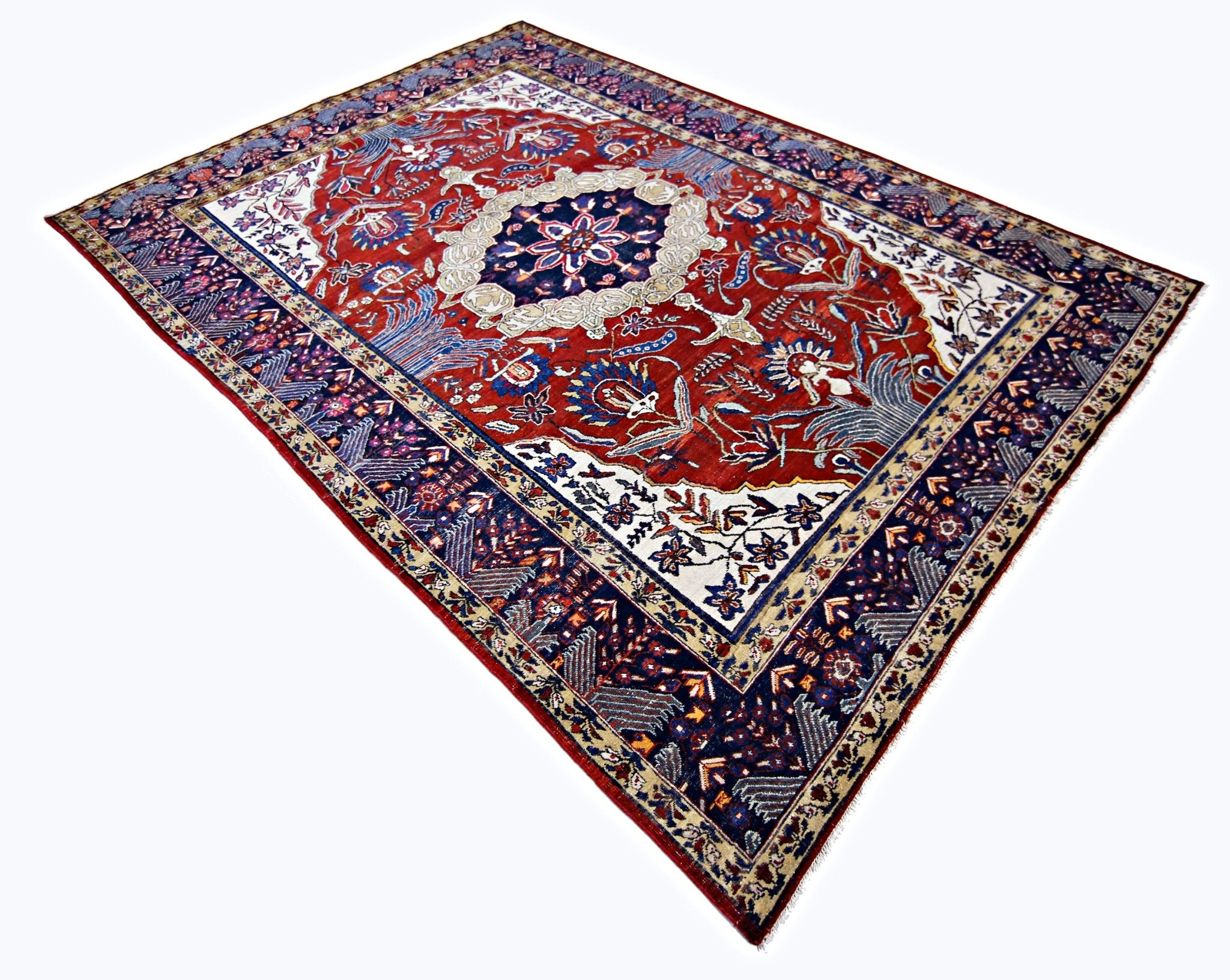 Handmade Vintage Persian Tabriz Rug | 315 x 220 cm | 10'4" x 7'3" - Najaf Rugs & Textile