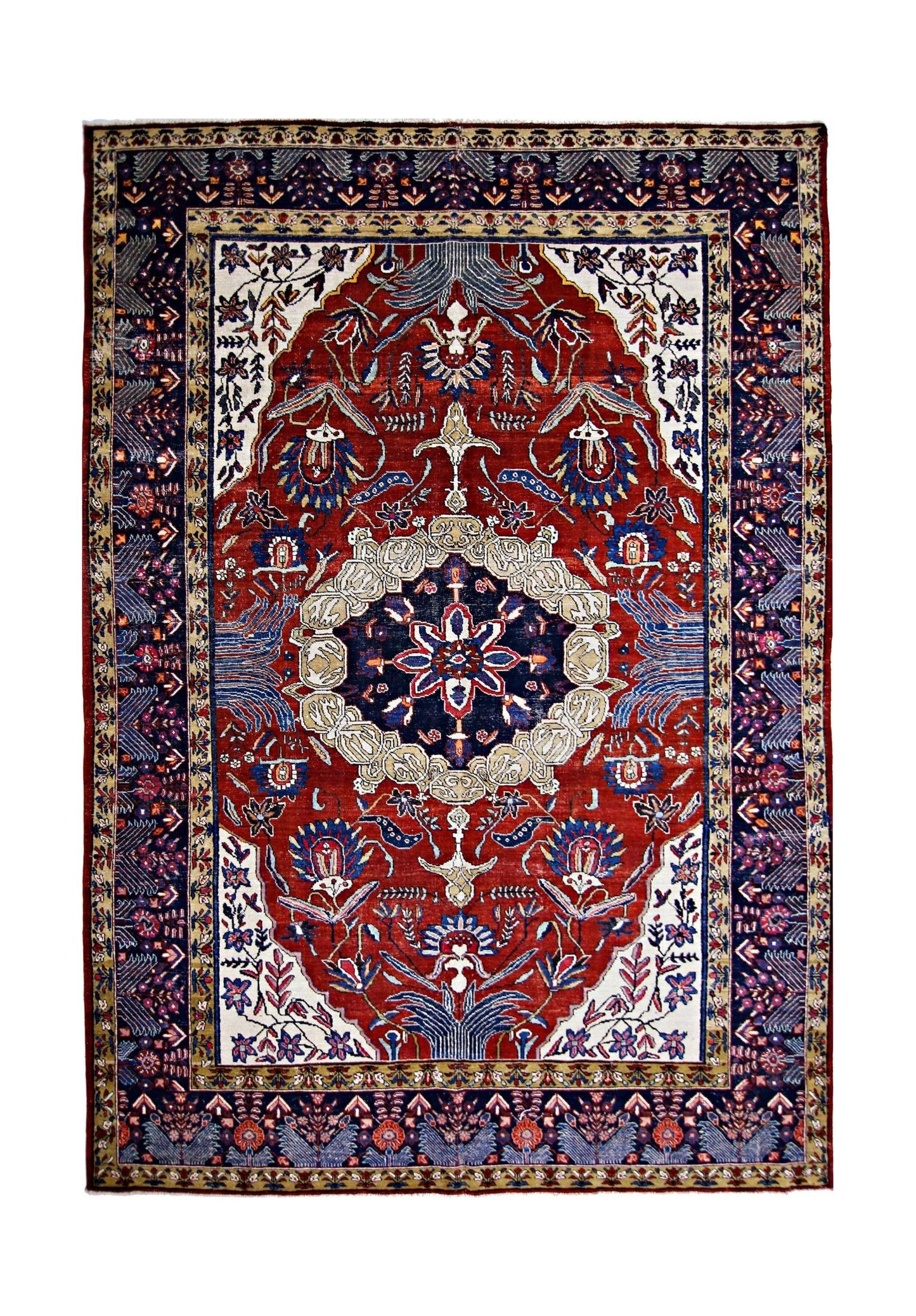 Handmade Vintage Persian Tabriz Rug | 315 x 220 cm | 10'4" x 7'3" - Najaf Rugs & Textile