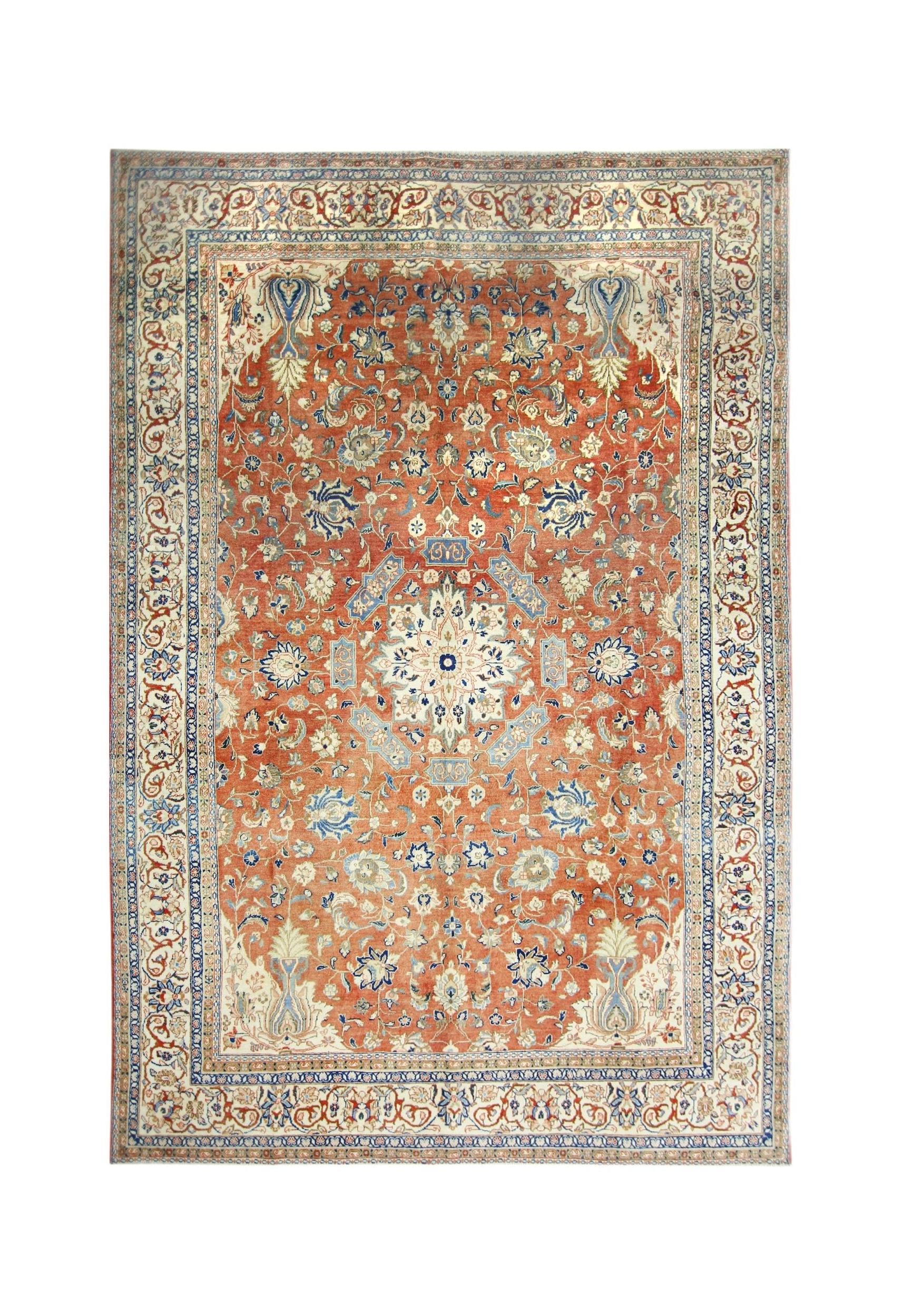 Handmade Vintage Persian Tabriz Rug | 328 x 212 cm | 10'9" x 7' - Najaf Rugs & Textile