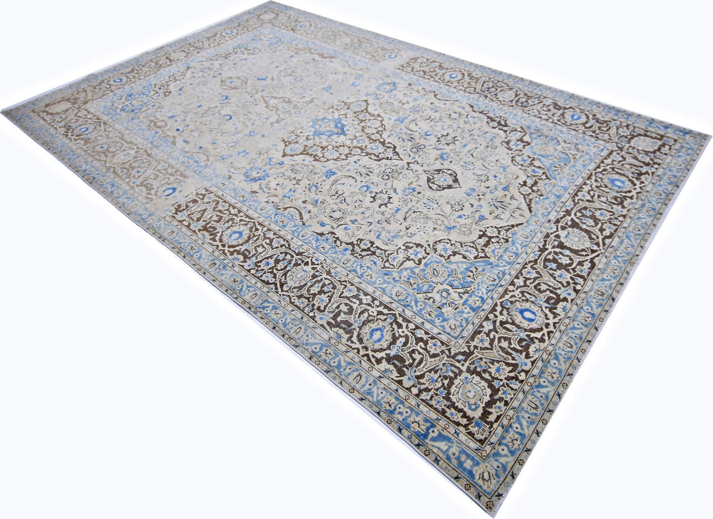 Handmade Vintage Persian Tabriz Rug | 330 x 207 cm | 10'10" x 6'9" - Najaf Rugs & Textile
