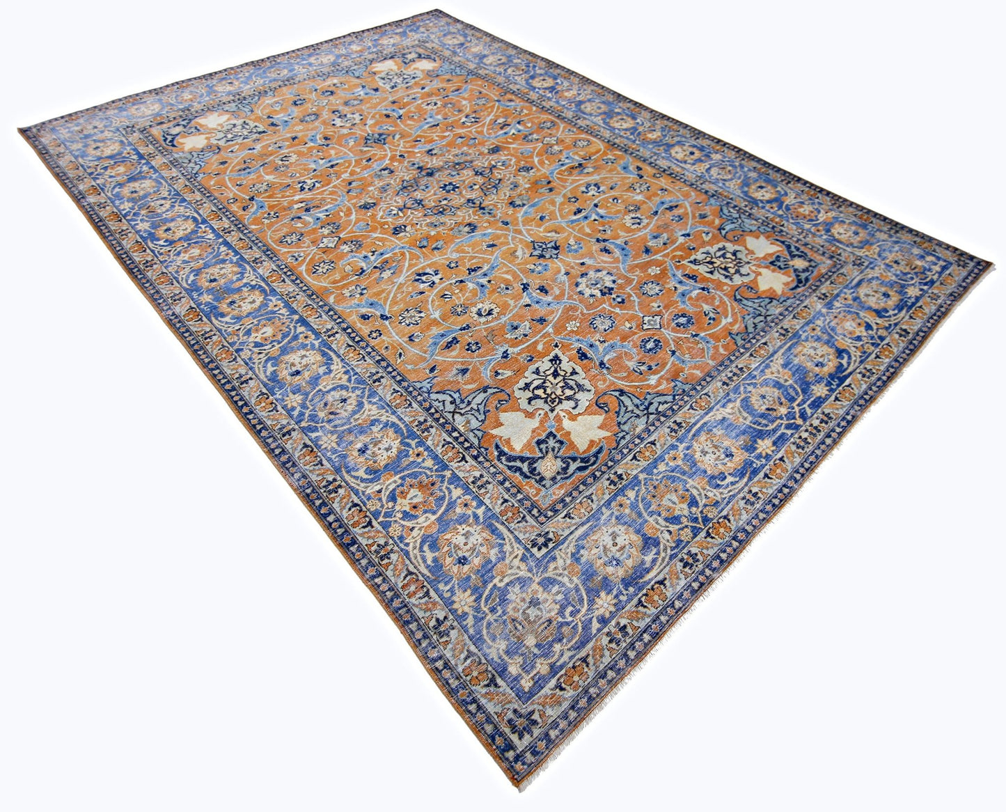Handmade Vintage Persian Tabriz Rug | 335 x 227 cm | 11' x 7'5" - Najaf Rugs & Textile