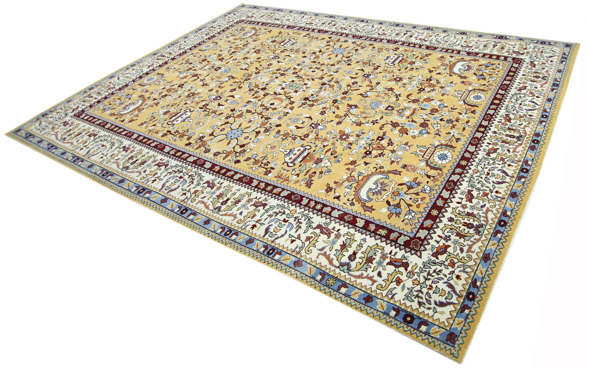 Handmade Vintage Persian Rug | 361 x 257 cm | 11'10" x 8'5" - Najaf Rugs & Textile