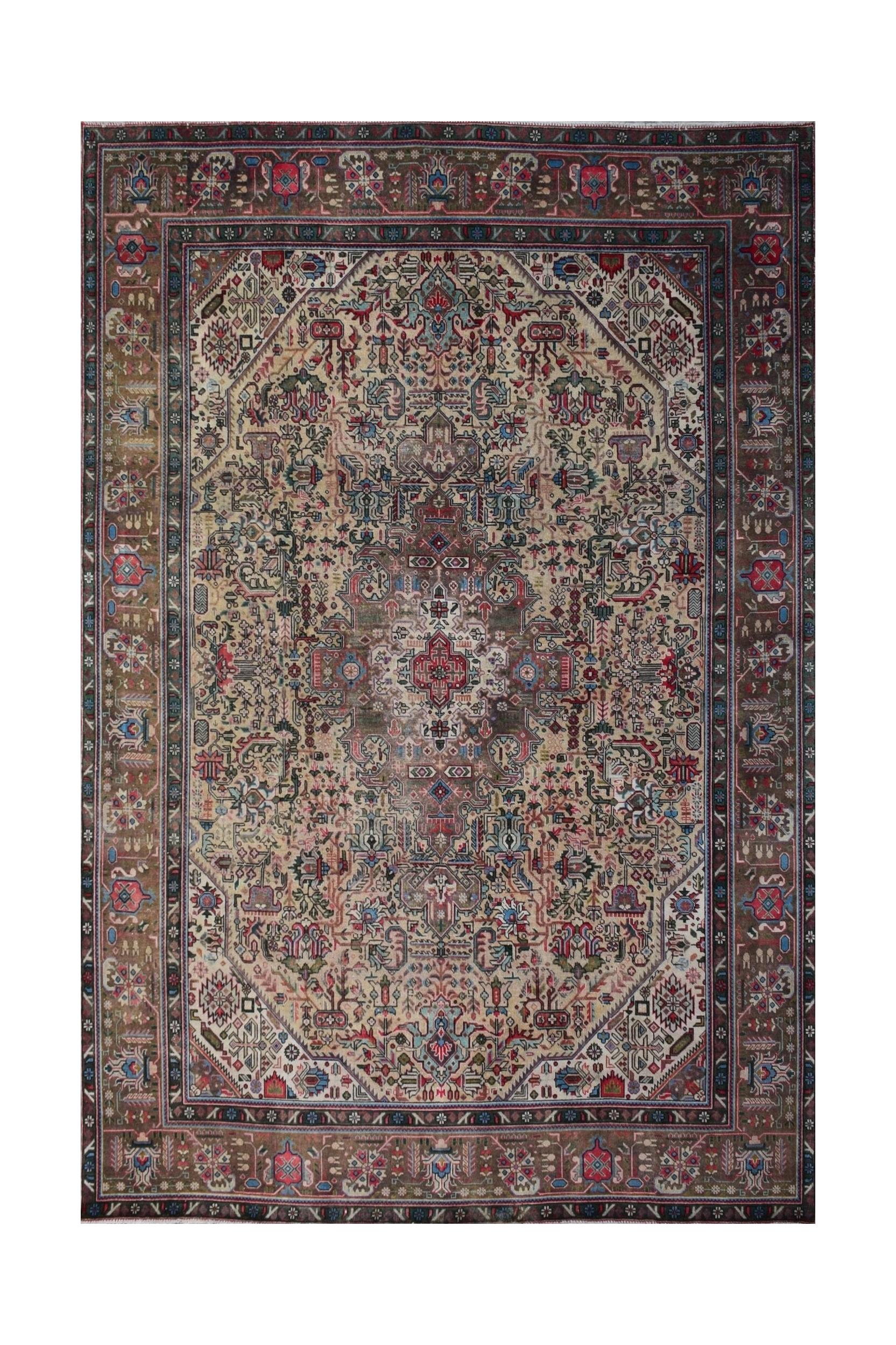 Vintage Persian Tabriz Rug