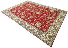 Handmade Vintage Persian Kerman Rug | 376 x 259 cm | 12'4" x 8'6" - Najaf Rugs & Textile