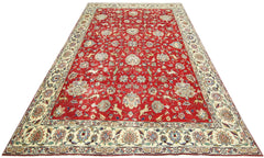 Handmade Vintage Persian Kerman Rug | 376 x 259 cm | 12'4" x 8'6" - Najaf Rugs & Textile