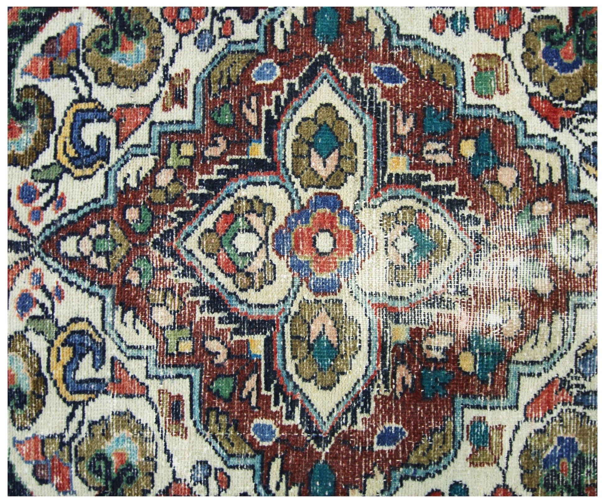 Handmade Vintage Persian Tabriz Rug | 376 x 278 cm | 12'4" x 9'1" - Najaf Rugs & Textile