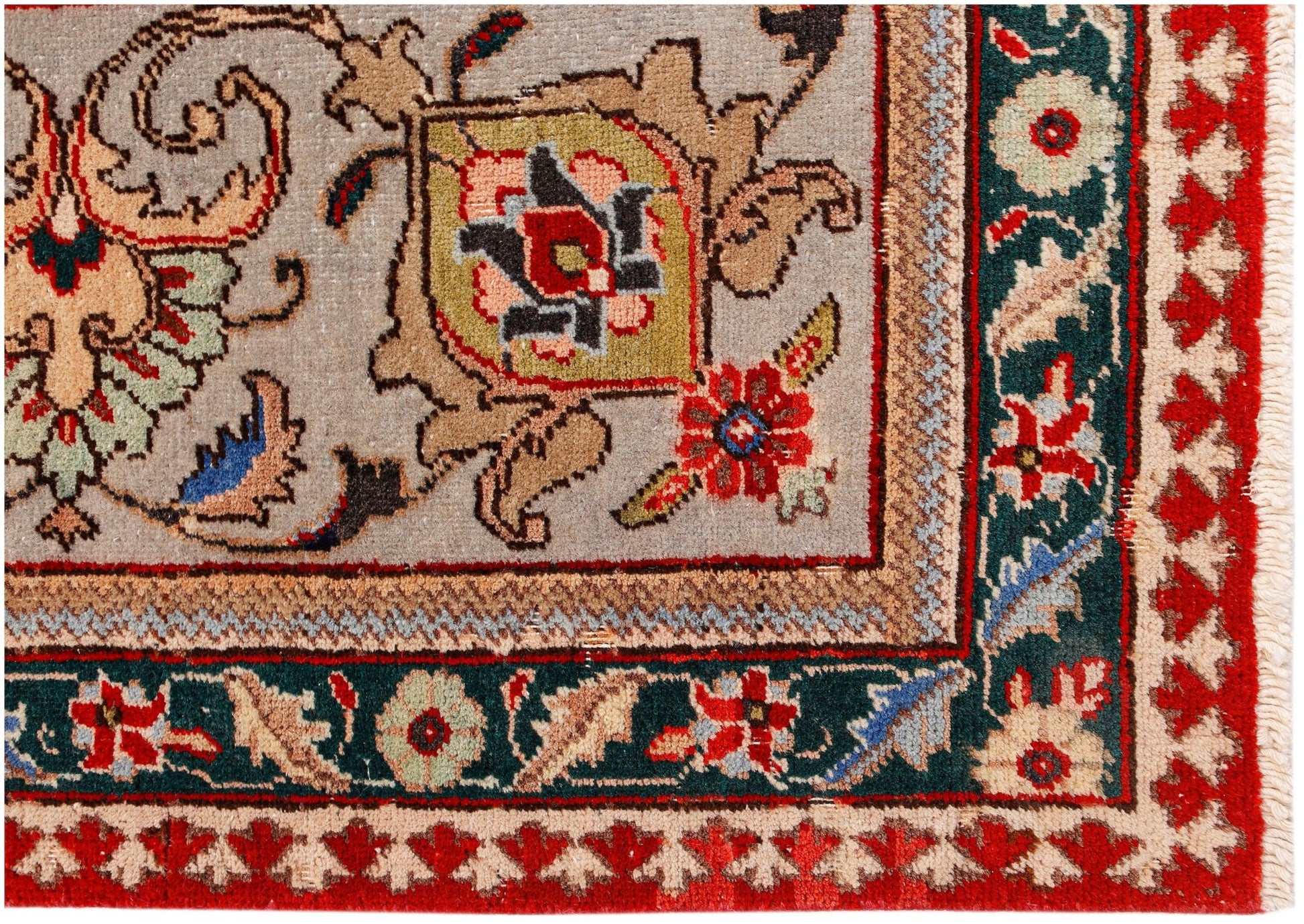 Handmade Vintage Persian Tabriz Rug | 383 x 292 cm | 12'7" x 9'7" - Najaf Rugs & Textile