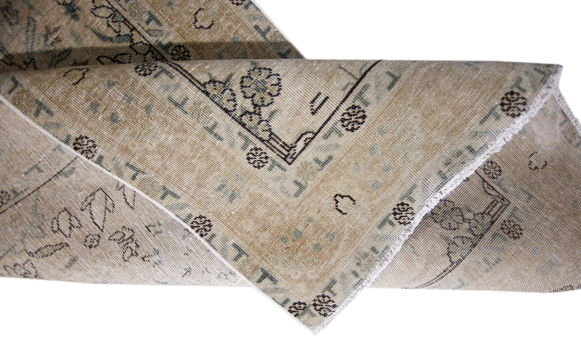 Handmade Vintage Persian Tabriz Hallway Runner | 495 x 89 cm | 16'3" x 2'11" - Najaf Rugs & Textile