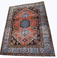 Handmade Vintage Persian Wiss Rug | 199 x 157 cm | 6'7" x 5'2" - Najaf Rugs & Textile