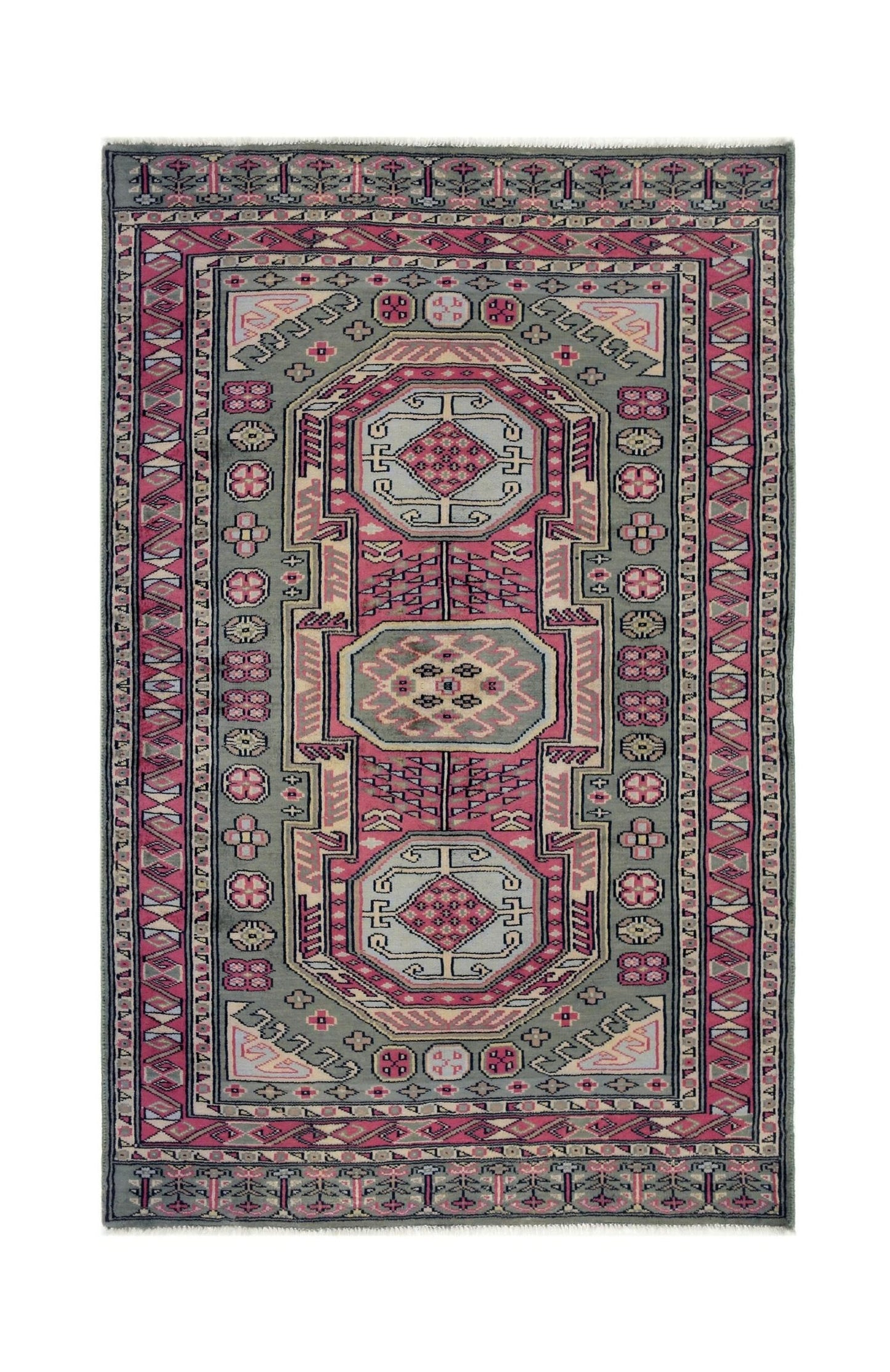 Handmade Vintage Princess Bokhara Rug | 116 x 77 cm | 3'10" x 2'6" - Najaf Rugs & Textile