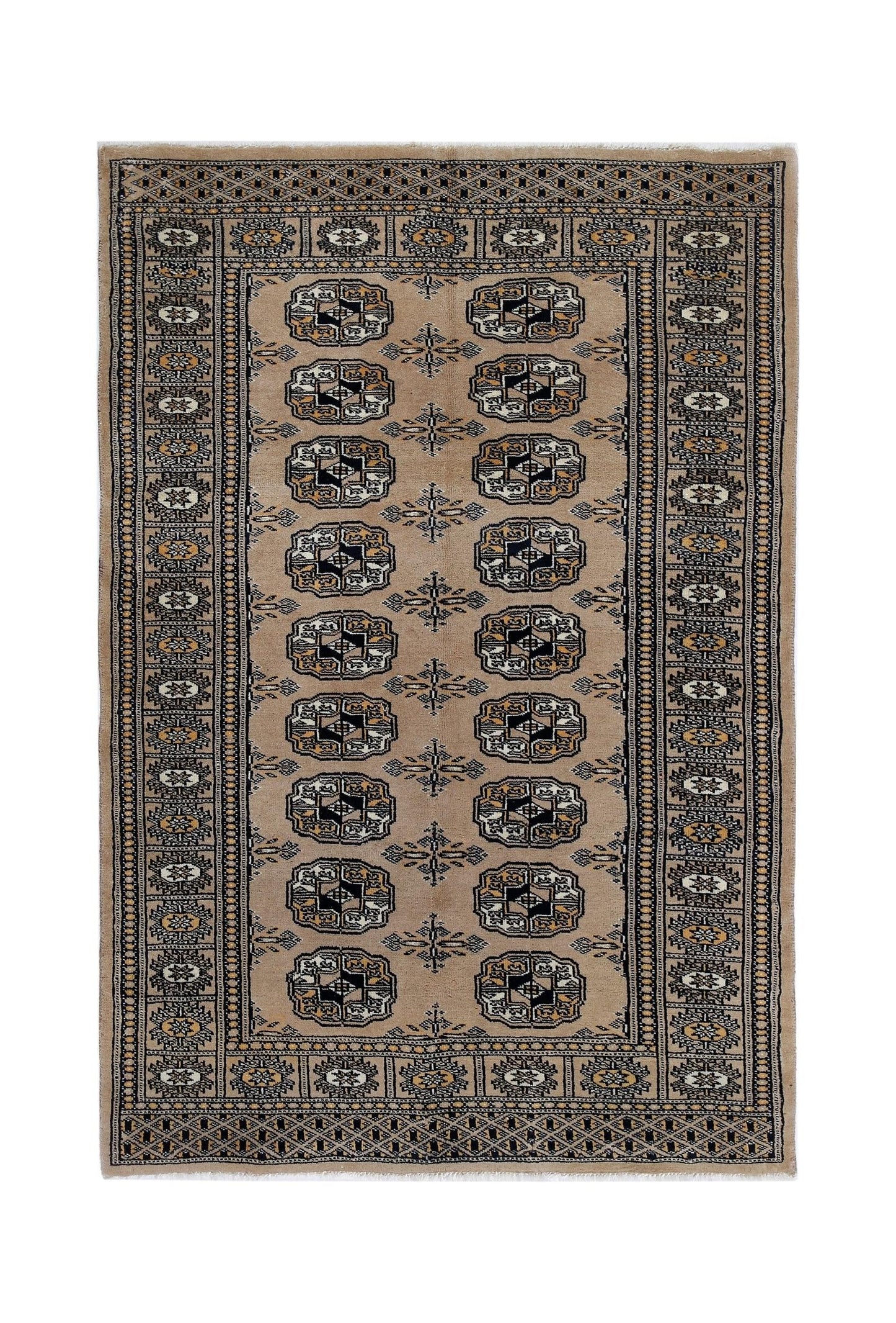Handmade Vintage Princess Bokhara Rug | 117 x 80 cm | 3'10" x 2'7" - Najaf Rugs & Textile