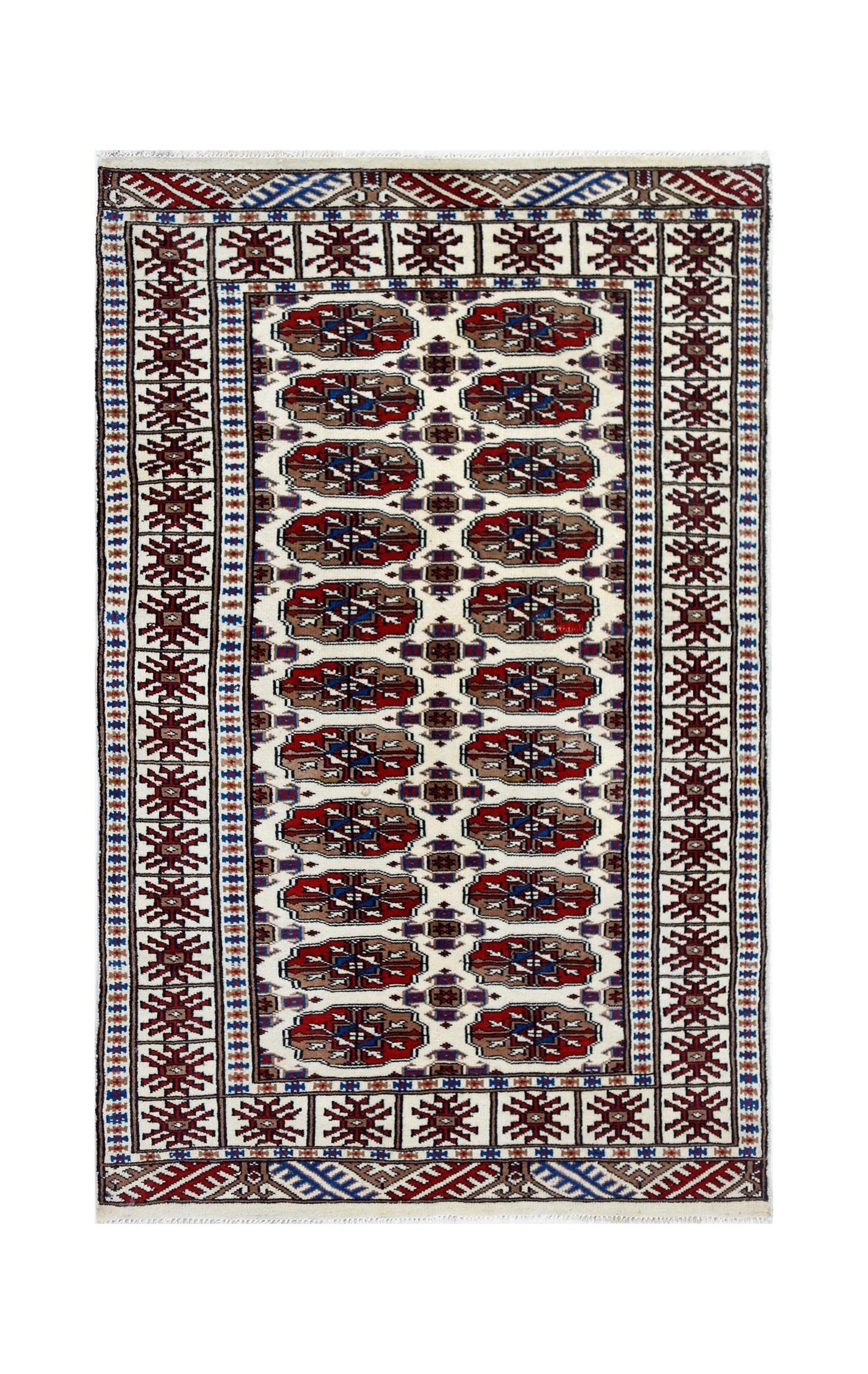 Handmade Vintage Princess Bokhara Rug | 118 x 77 cm | 3'10" x 2'6" - Najaf Rugs & Textile