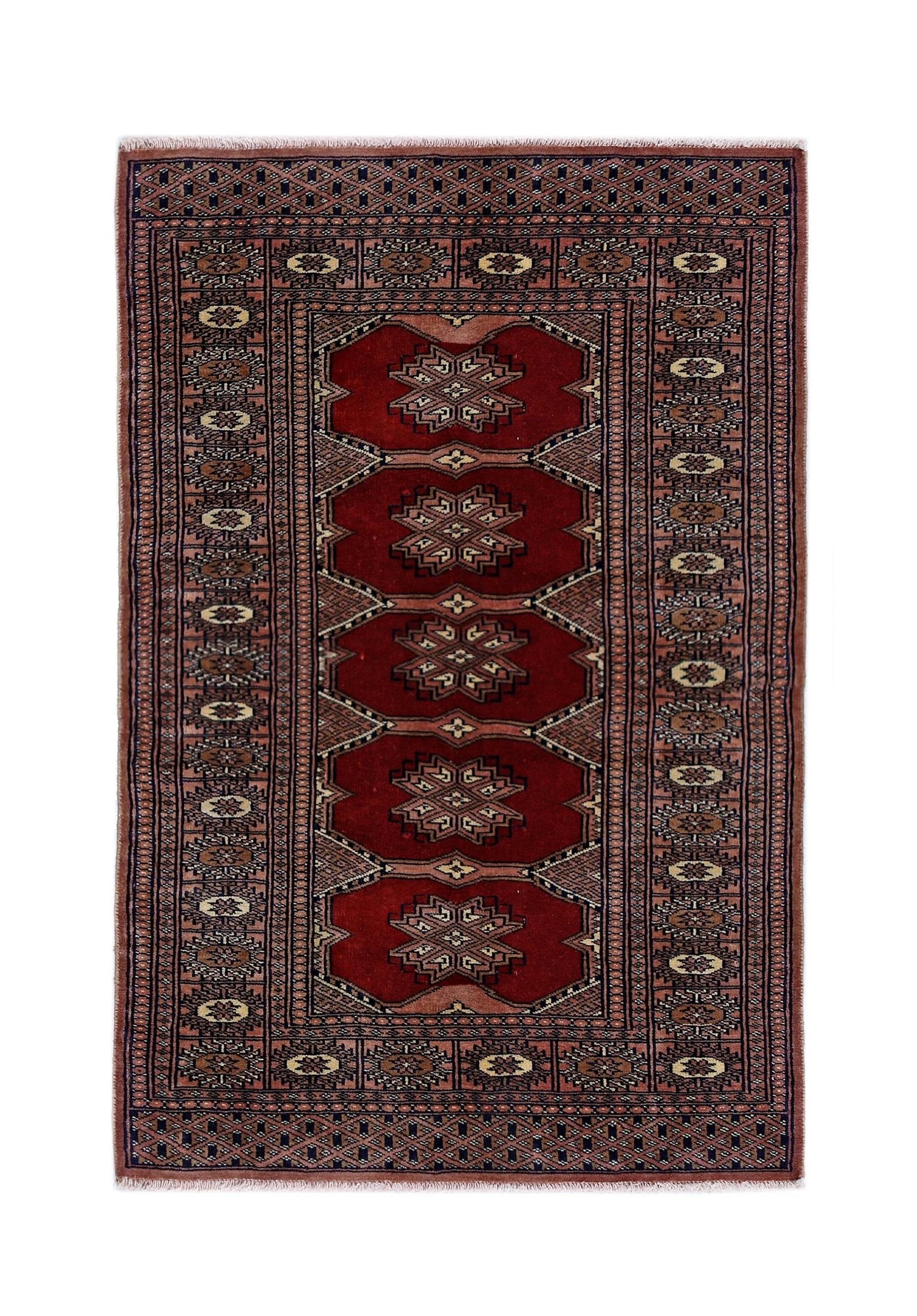 Handmade Vintage Princess Bokhara Rug | 118 x 79 cm | 3'10" x 2'7" - Najaf Rugs & Textile