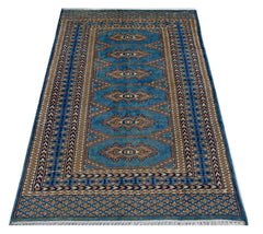 Handmade Vintage Princess Bokhara Rug | 119 x 72 cm | 3'11" x 2'4" - Najaf Rugs & Textile