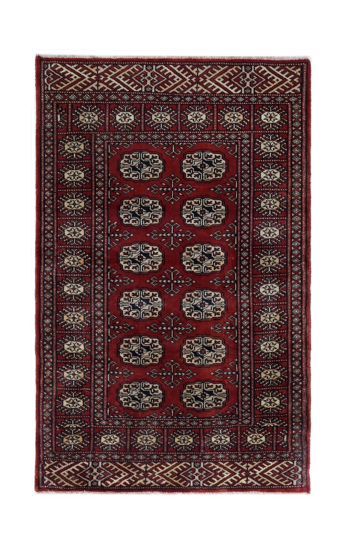 Handmade Vintage Princess Bokhara Rug | 120 x 77 cm | 3'11" x 2'6" - Najaf Rugs & Textile