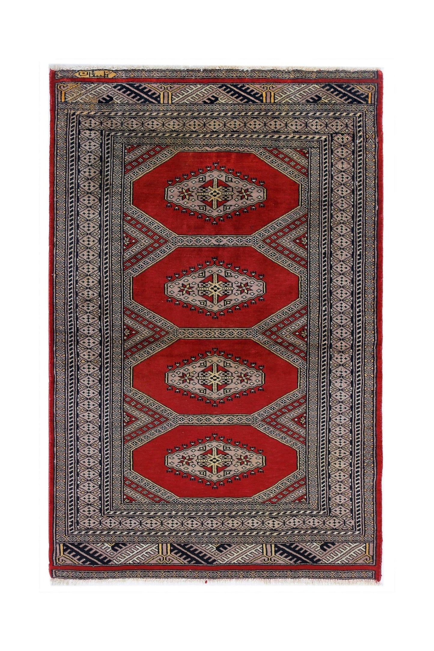 Handmade Vintage Princess Bokhara Rug | 120 x 79 cm | 3'11" x 2'7" - Najaf Rugs & Textile
