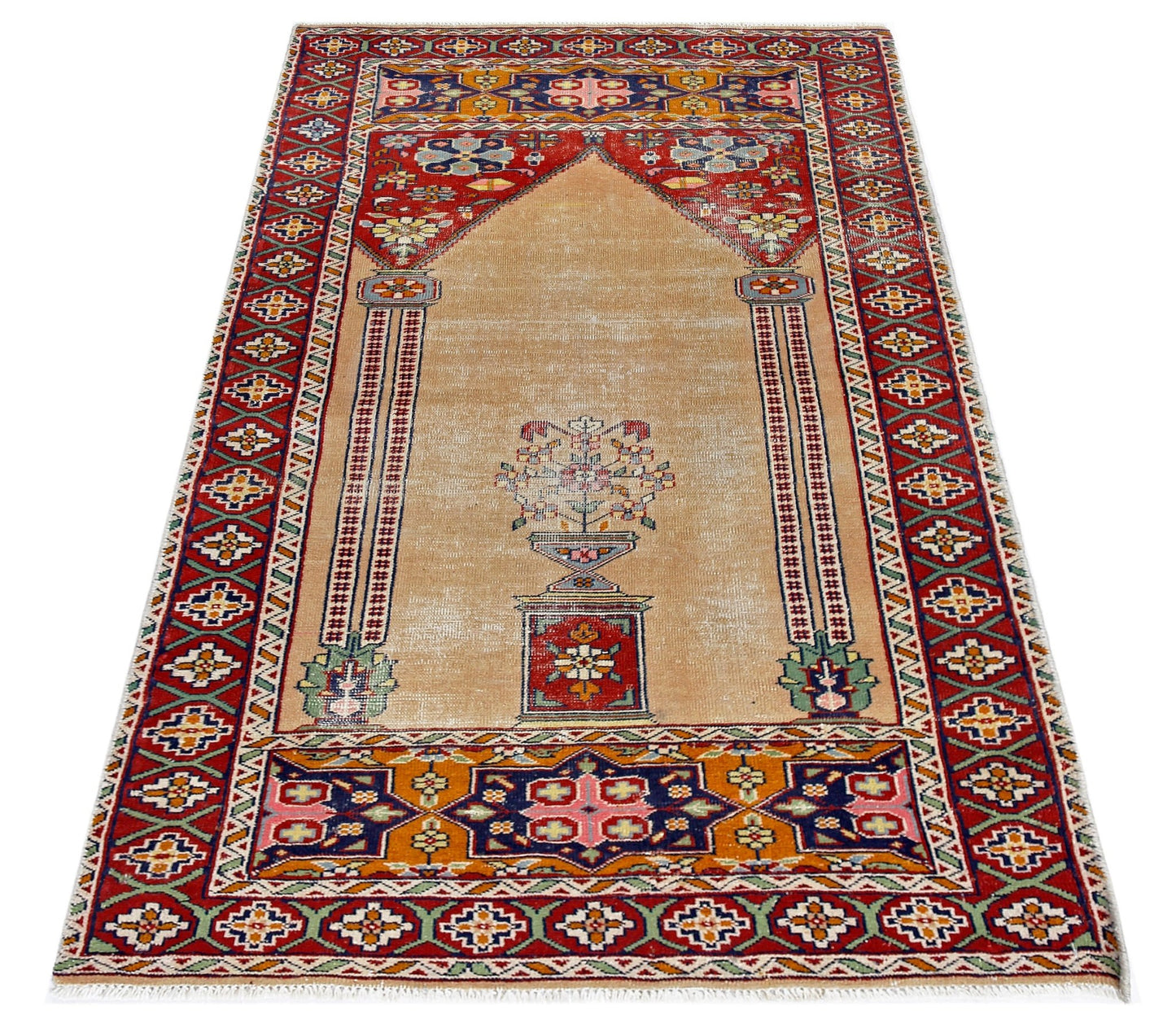Handmade Vintage Princess Bokhara Prayer Rug | 122 x 74 cm | 4' x 2'5" - Najaf Rugs & Textile