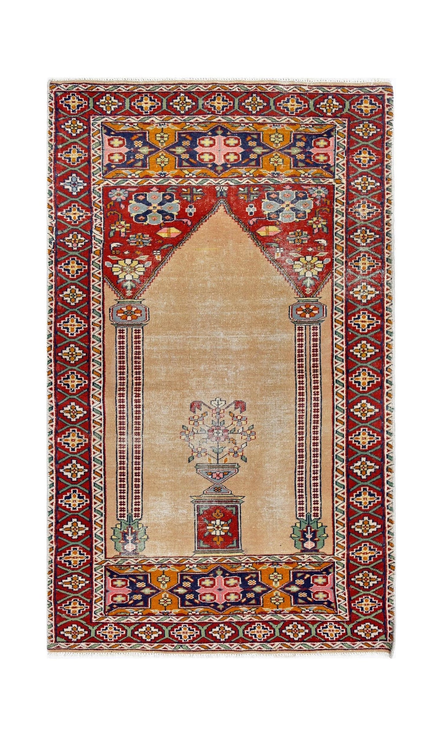 Handmade Vintage Princess Bokhara Prayer Rug | 122 x 74 cm | 4' x 2'5" - Najaf Rugs & Textile