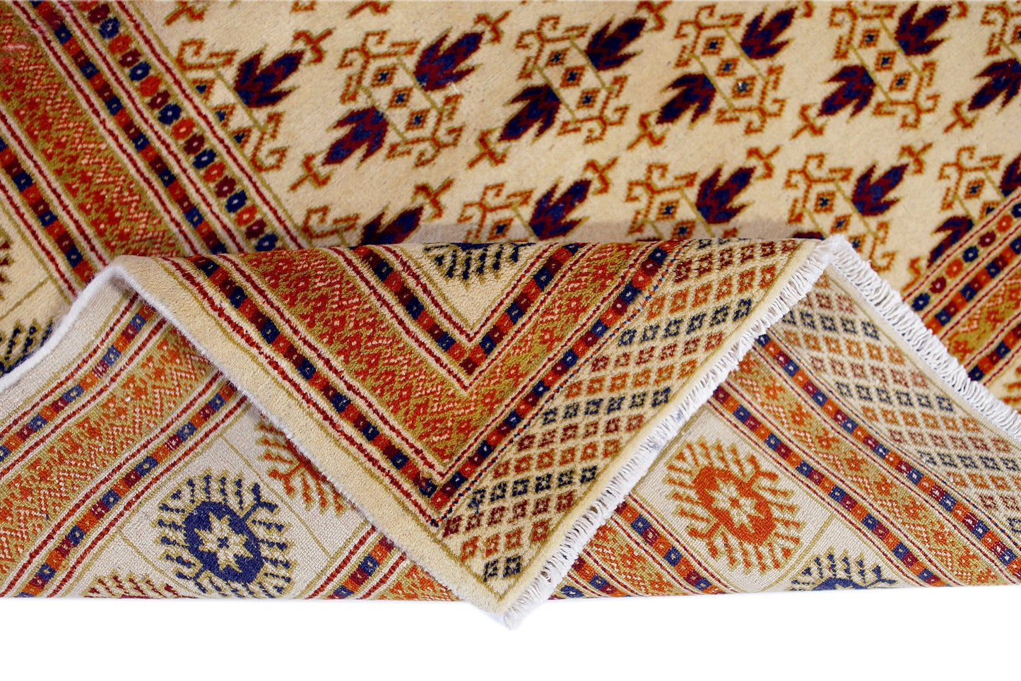 Handmade Vintage Princess Bokhara Rug | 188 x 128 cm | 6'2" x 4'2" - Najaf Rugs & Textile