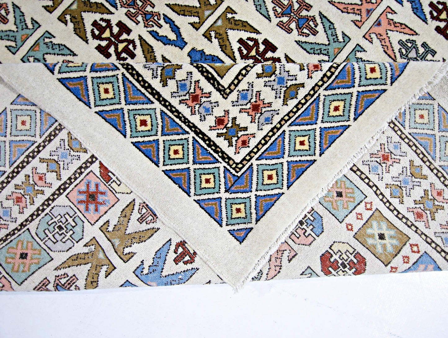 Handmade Vintage Princess Bokhara Rug | 257 x 180 cm | 8'5" x 5'11" - Najaf Rugs & Textile