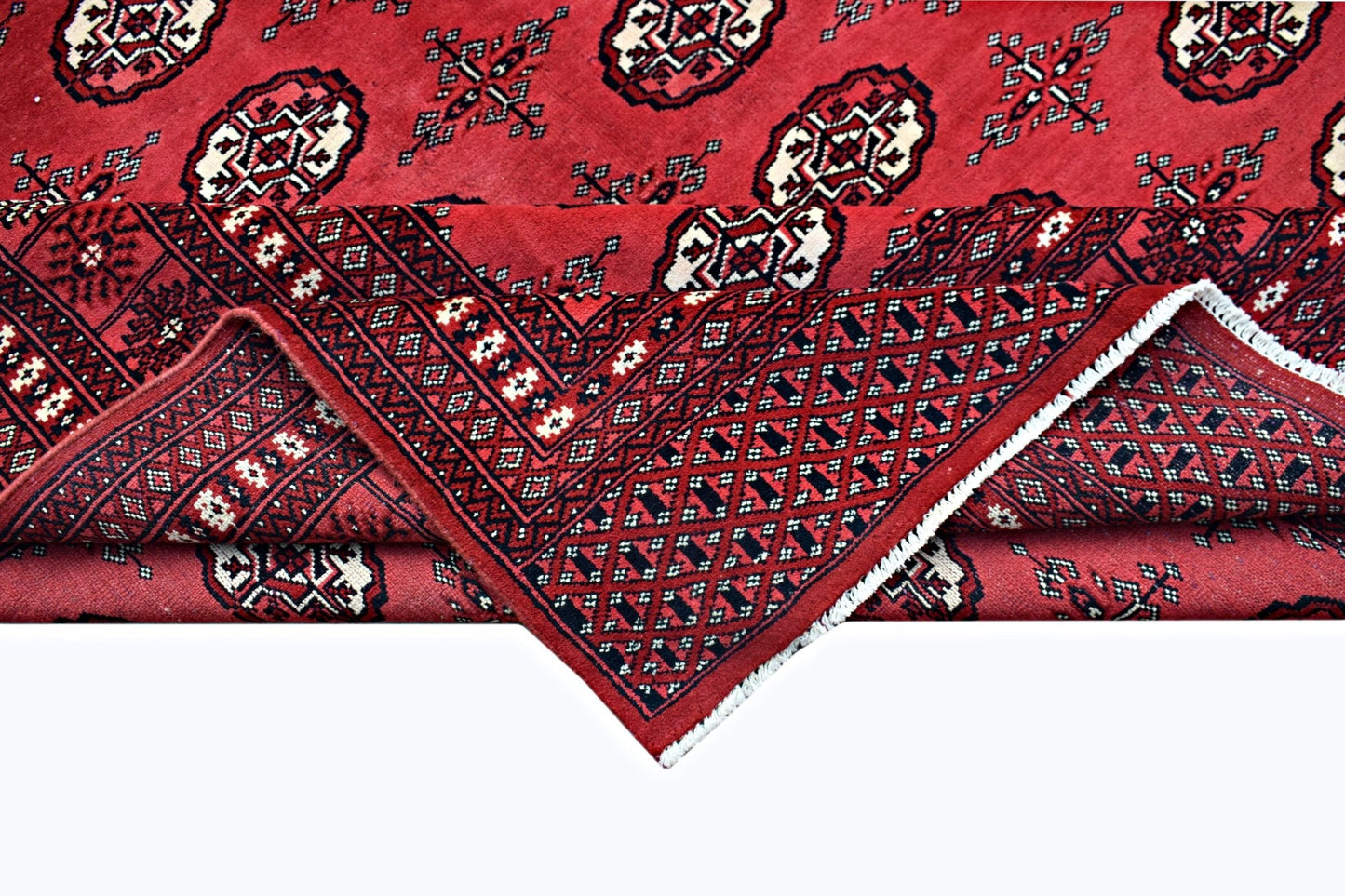 Handmade Vintage Princess Bokhara Rug | 274 x 191 cm | 9'10" x 6'3" - Najaf Rugs & Textile