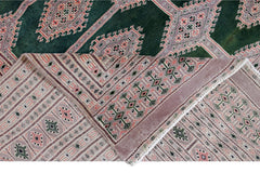 Handmade Vintage Princess Bokhara Rug | 296 x 216 cm | 9'9" x 7'1" - Najaf Rugs & Textile