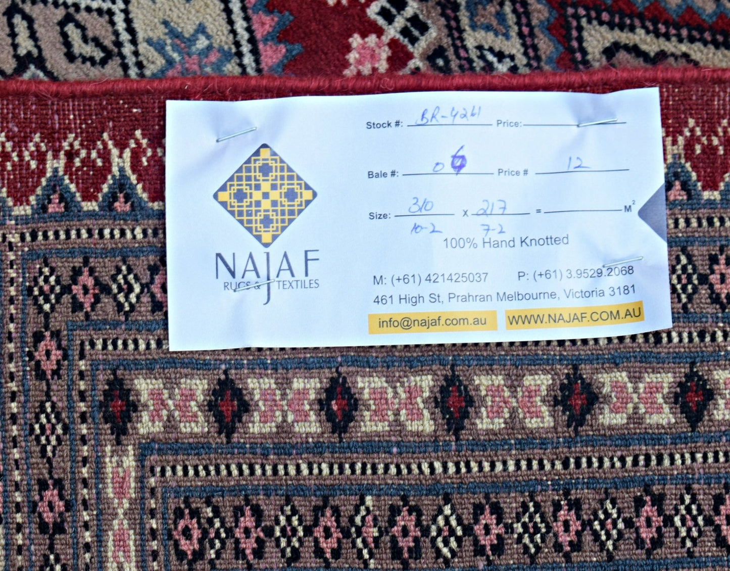 Handmade Vintage Princess Bokhara Rug | 310 x 217 cm | 10'2" x 7'2" - Najaf Rugs & Textile