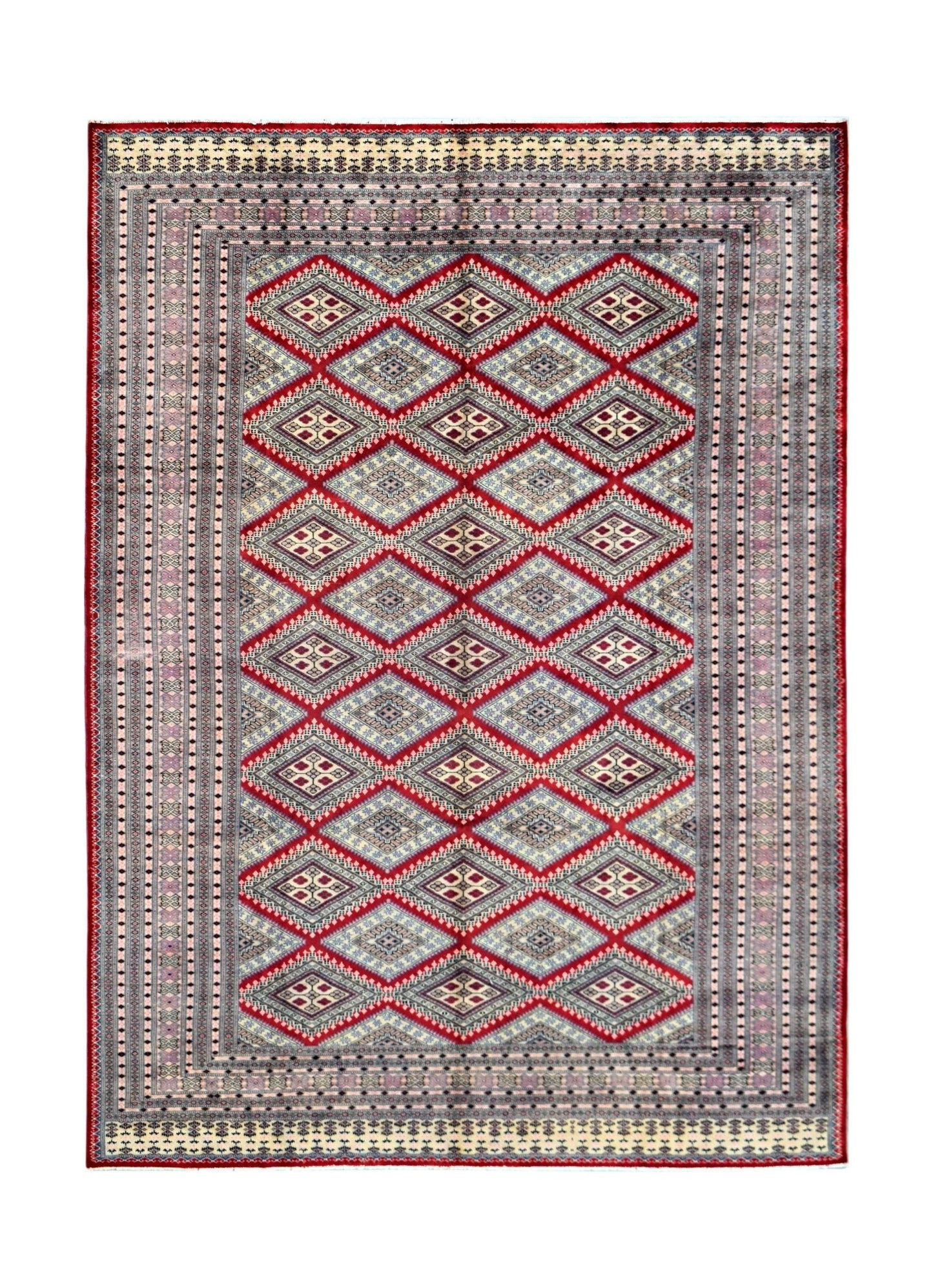 Handmade Vintage Princess Bokhara Rug | 310 x 217 cm | 10'2" x 7'2" - Najaf Rugs & Textile