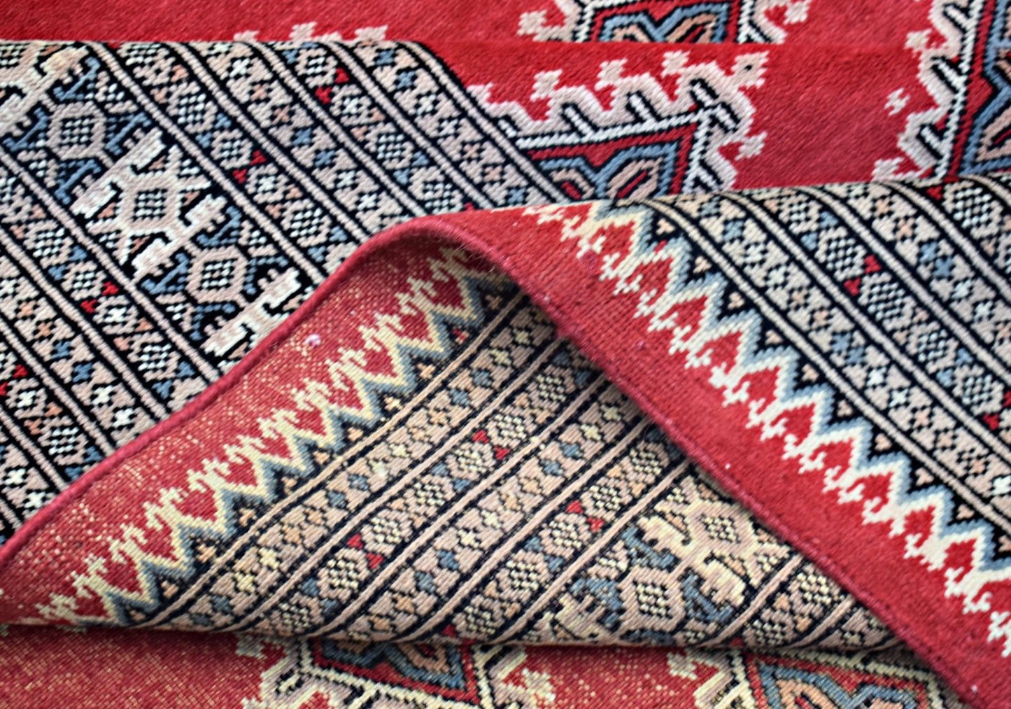 Handmade Vintage Princess Bokhara Rug | 350 x 249 cm | 11'6" x 8'2" - Najaf Rugs & Textile