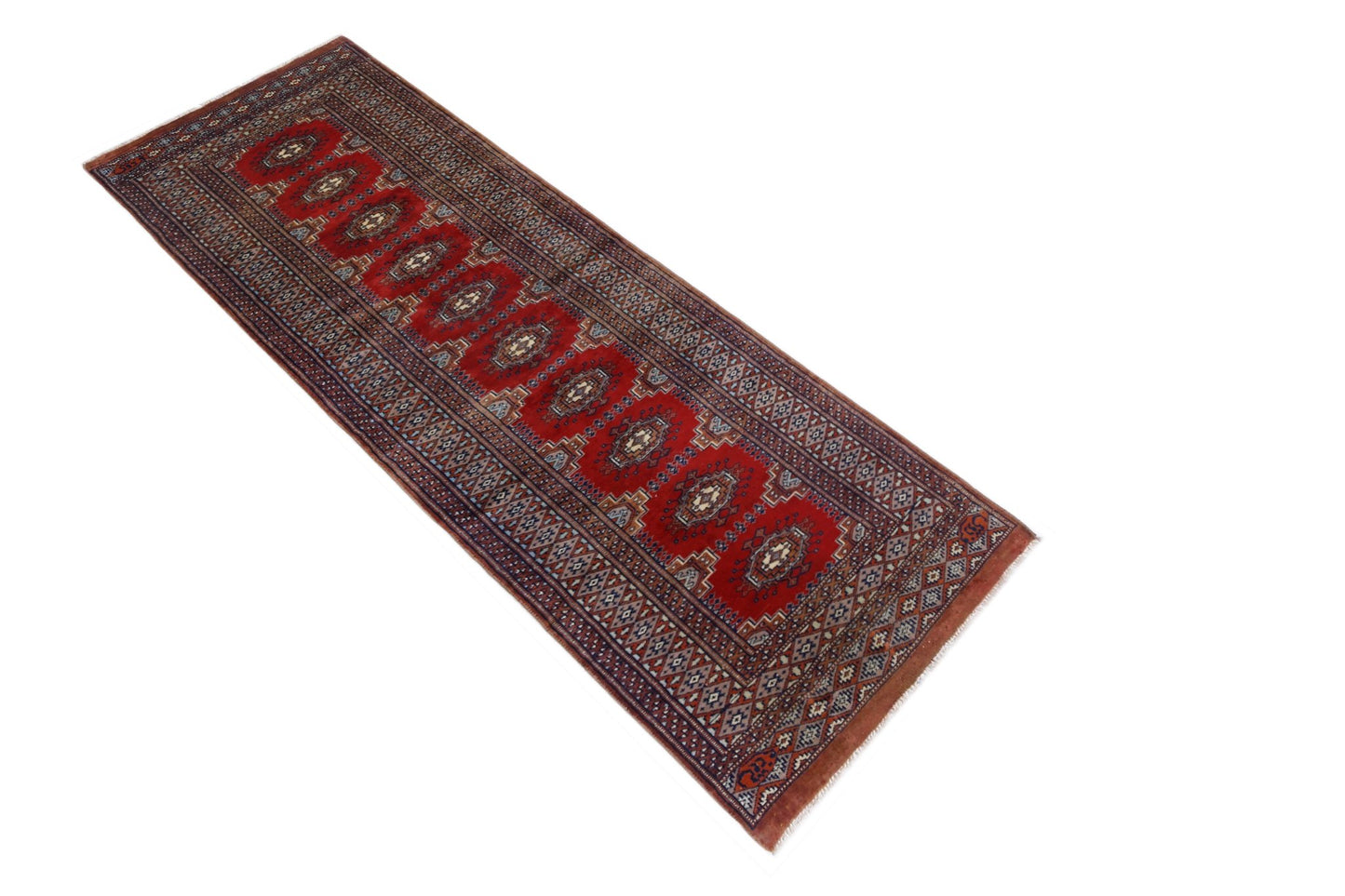 Handmade Vintage Princess Bokhara Hallway Runner | 187 x 62 cm | 6'2" x 2' - Najaf Rugs & Textile